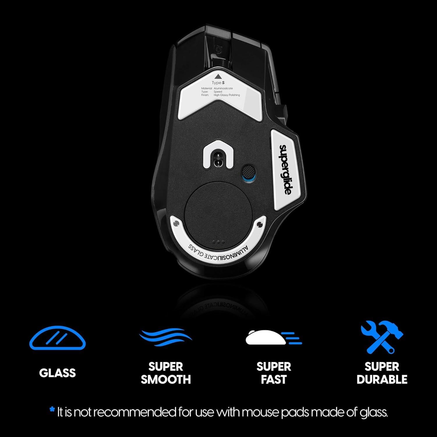 Patines de Ratón de Vidrio Superglide Type-S para Logitech G502 X - Blanco