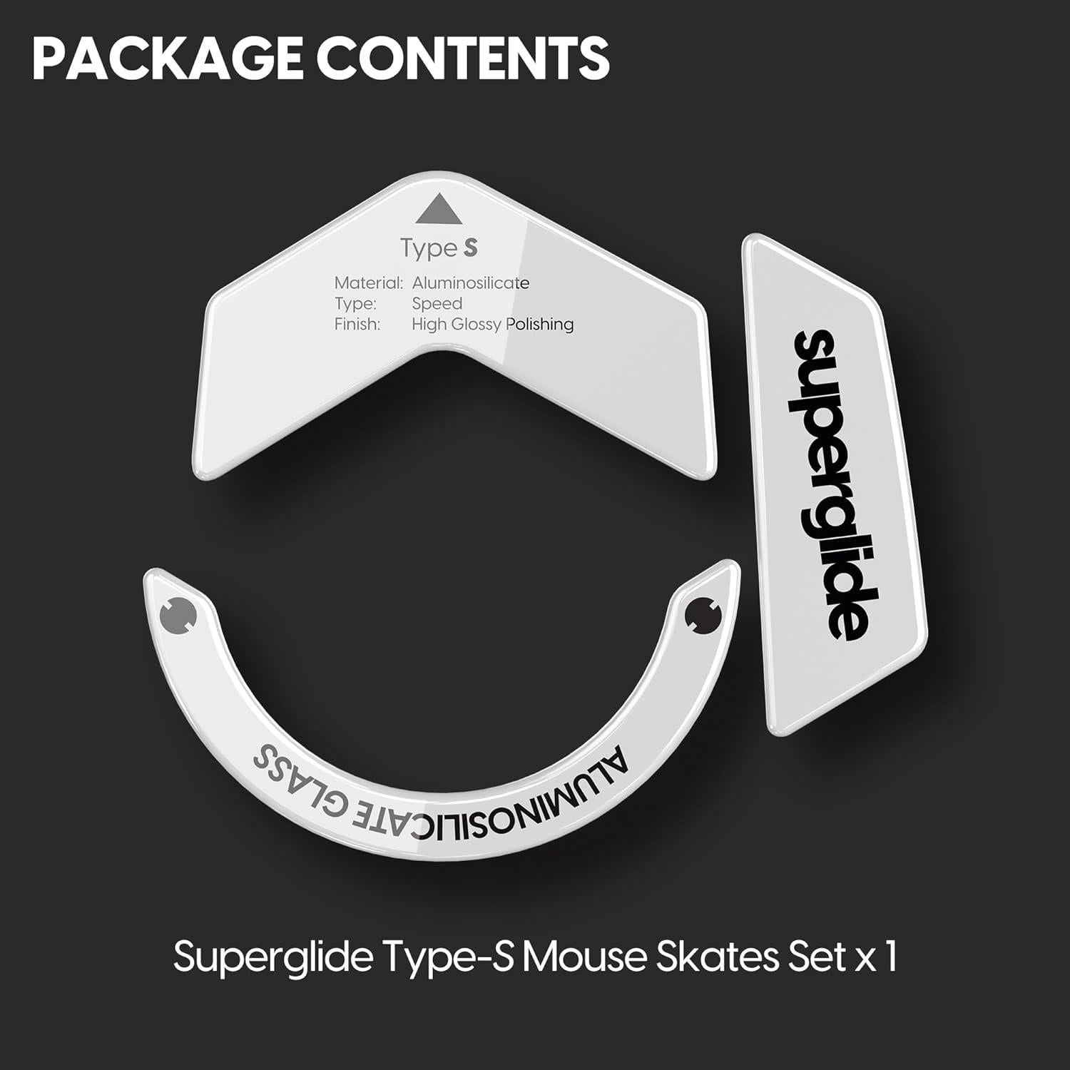 Patines de Ratón de Vidrio Superglide Type-S para Logitech G502 X - Blanco