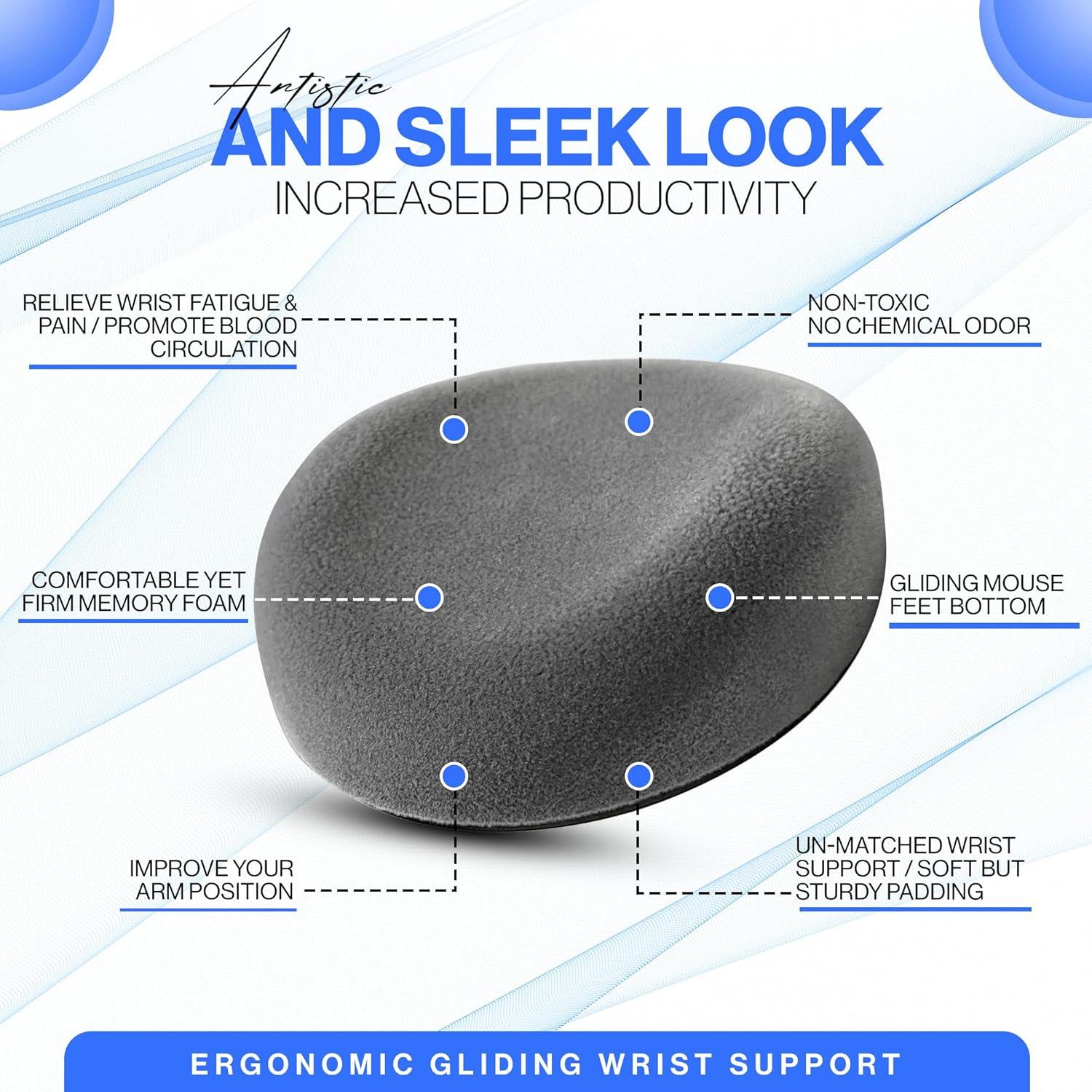 Reposa Palmas Ergonómico KOVEHN Comfy Glide Gris Ceniza