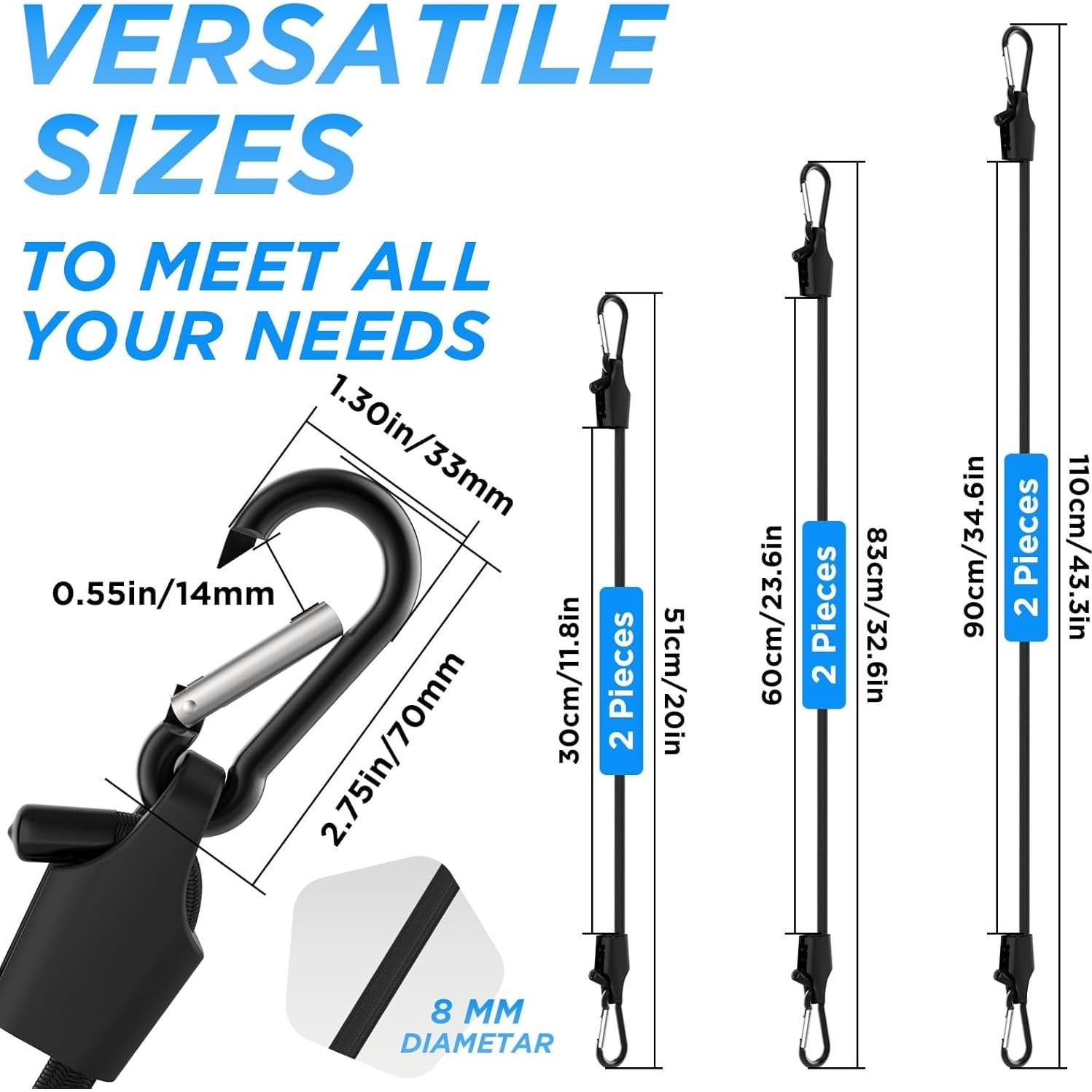 Cuerdas Bungee Ajustables SDTC Tech 6 Piezas 18-107 cm