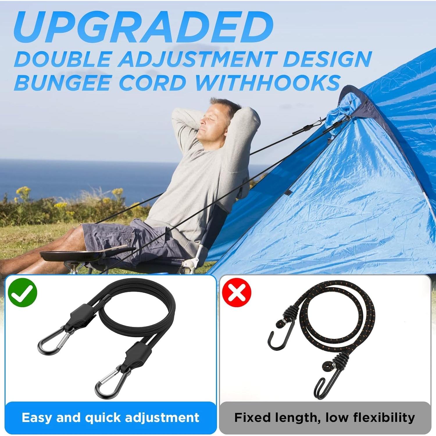 Cuerdas Bungee Ajustables SDTC Tech 6 Piezas 18-107 cm