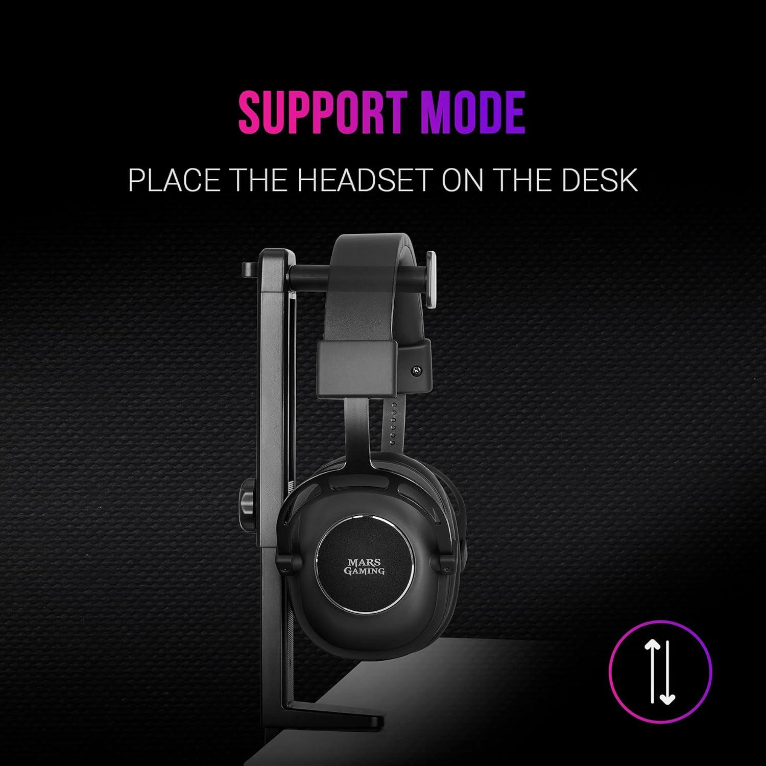 Soporte para Auriculares Mars Gaming MHH2 RGB con 2xUSB HUB