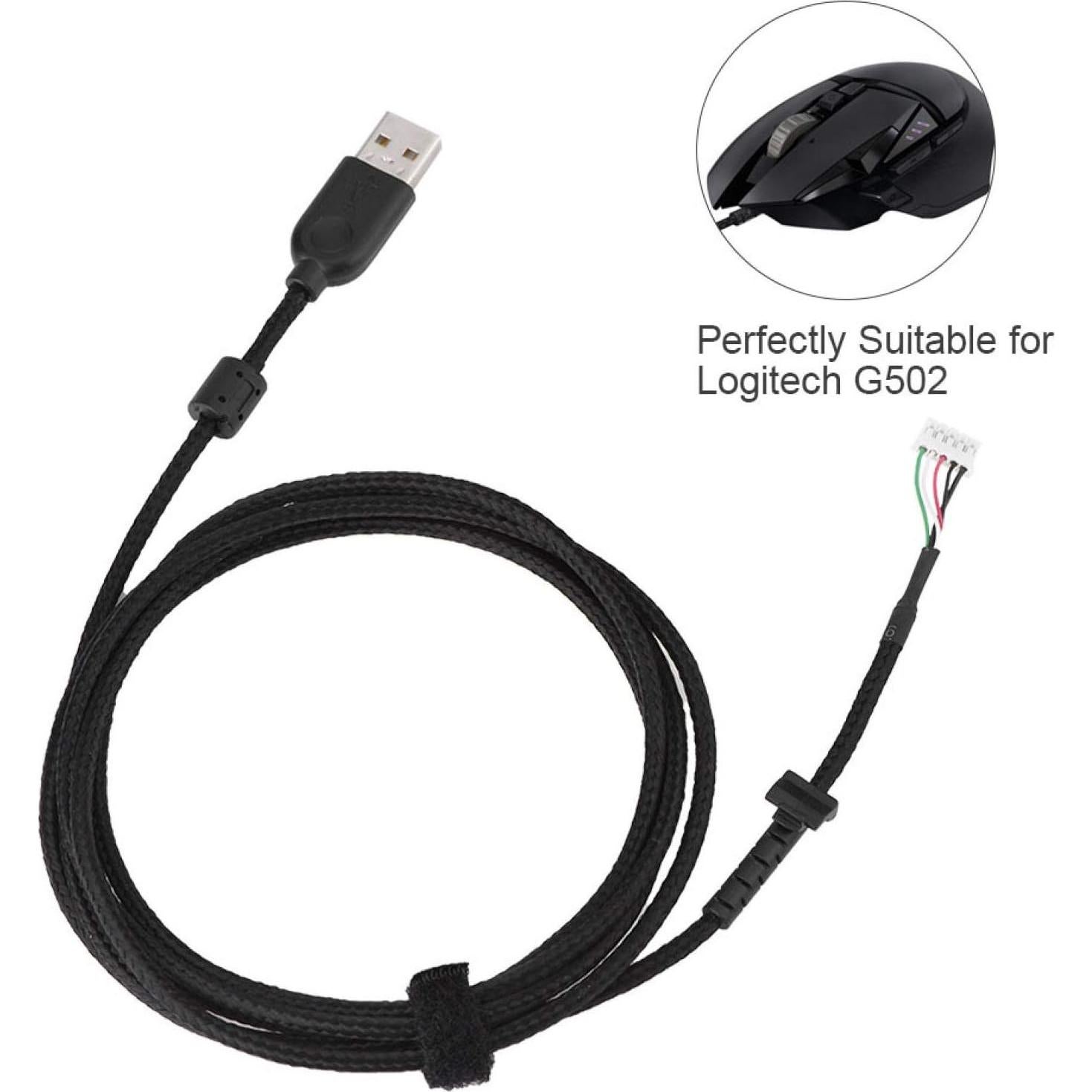 Cable USB para Ratón ASHATA Richer-R 2m Trenzado Negro