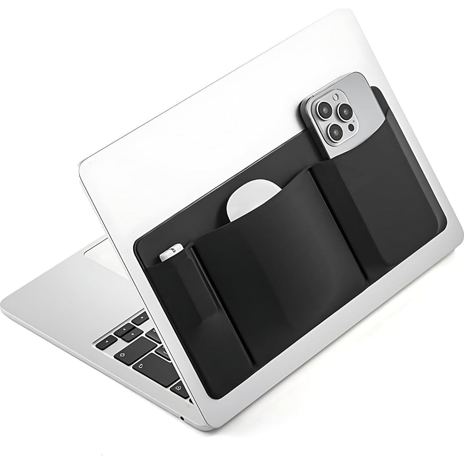 Organizador Adherible de 3 Bolsillos AMOZIFY para Laptop Negro
