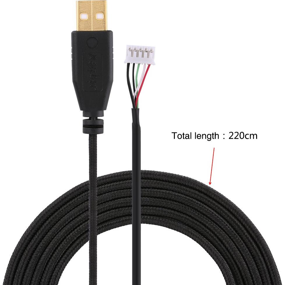 Cable USB Reemplazo para Mouse Razer Naga 2014 - 2.2m Negro
