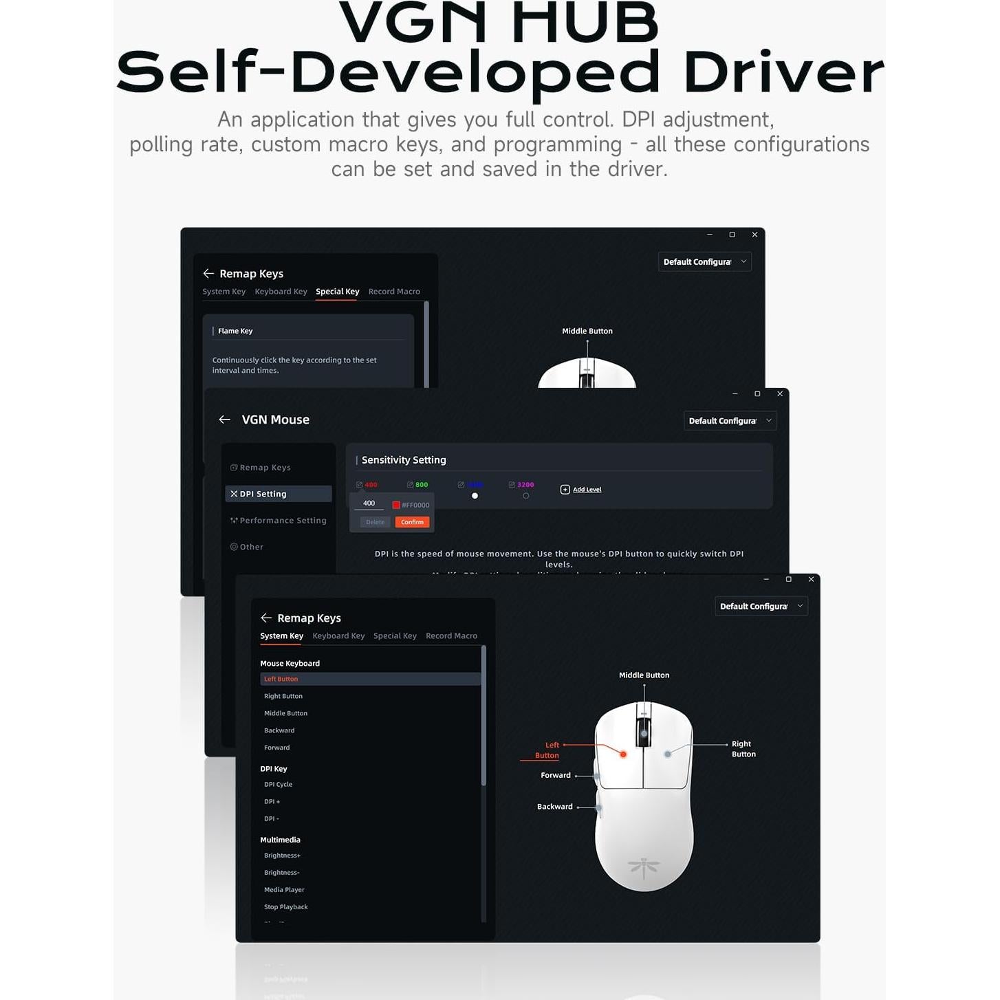 Ratón Gaming Inalámbrico VGN F1 Pro - 49g, 26K DPI, 6 Botones
