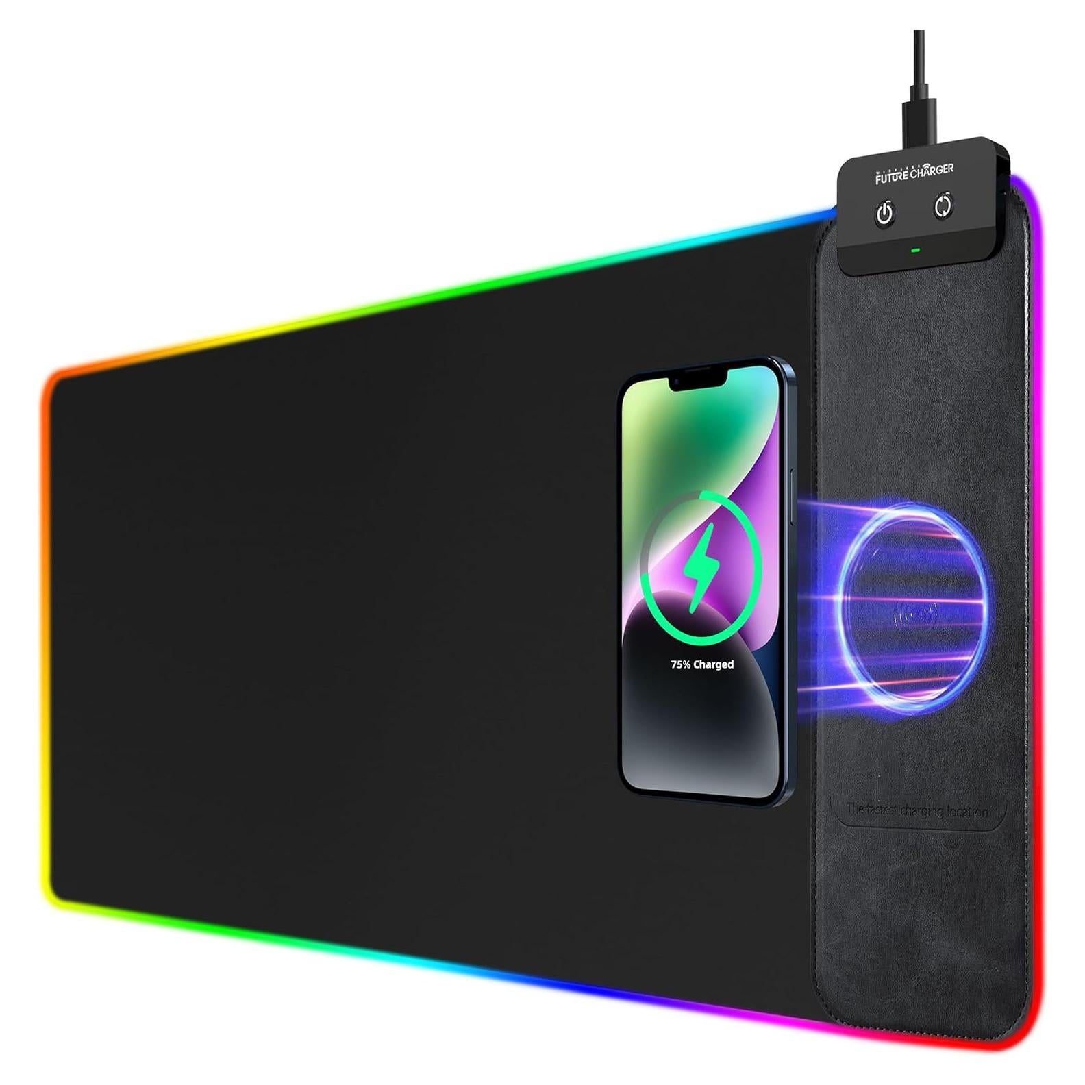 Alfombrilla de Ratón Inalámbrica RGB 80x30cm Cargador Futuro