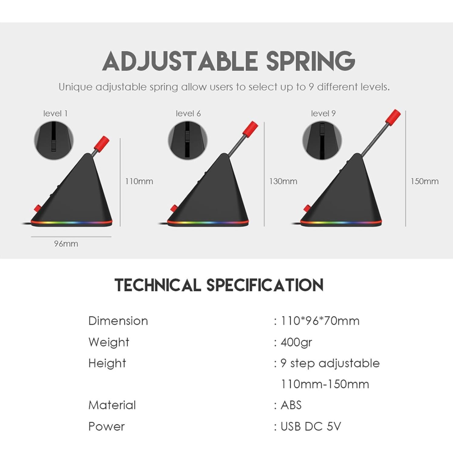 Administrador de Cable de Ratón Fantech MBR01, Ajuste 110-150mm
