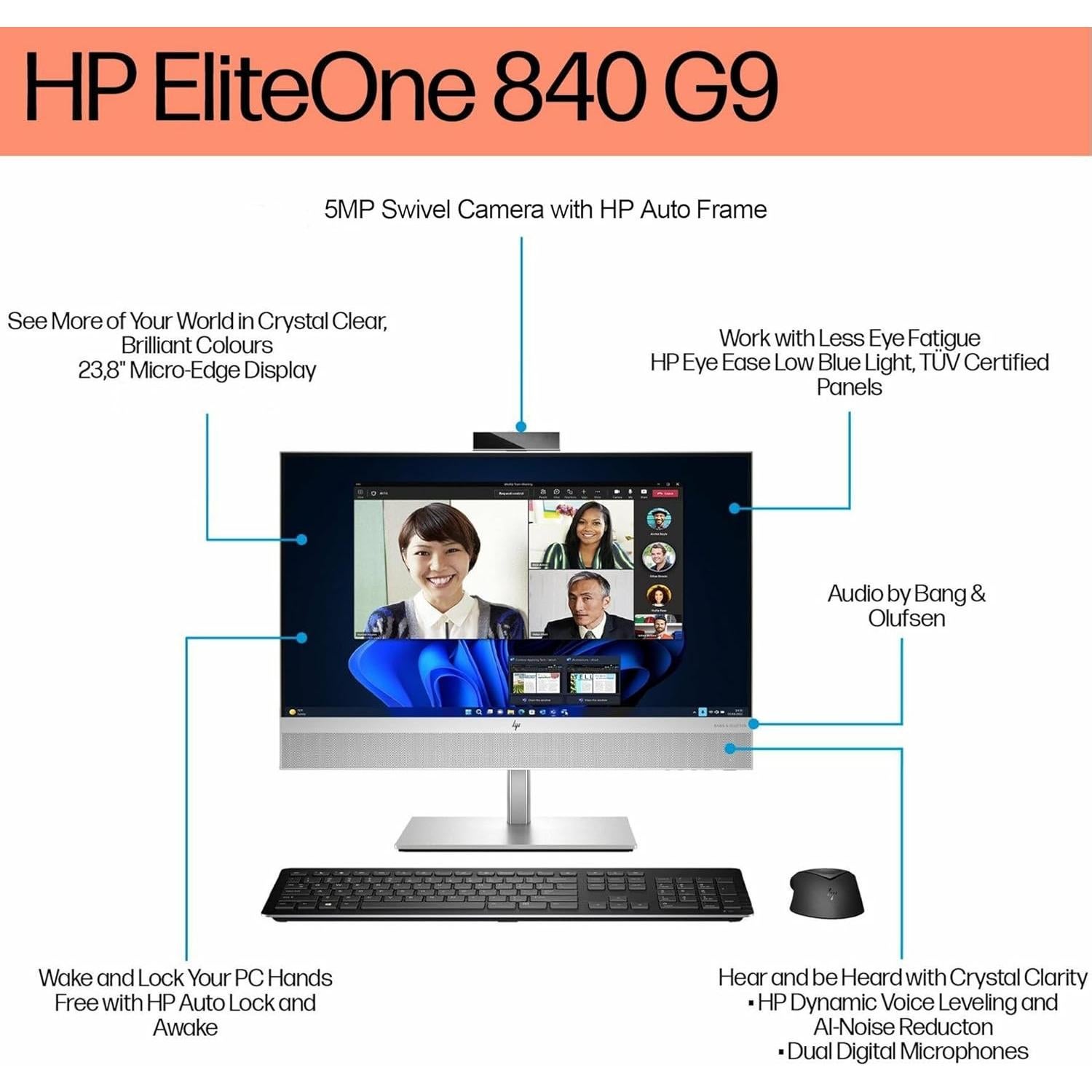 HP EliteOne 840 G9 AIO 23.8" FHD i7-14700 32GB 1TB SSD
