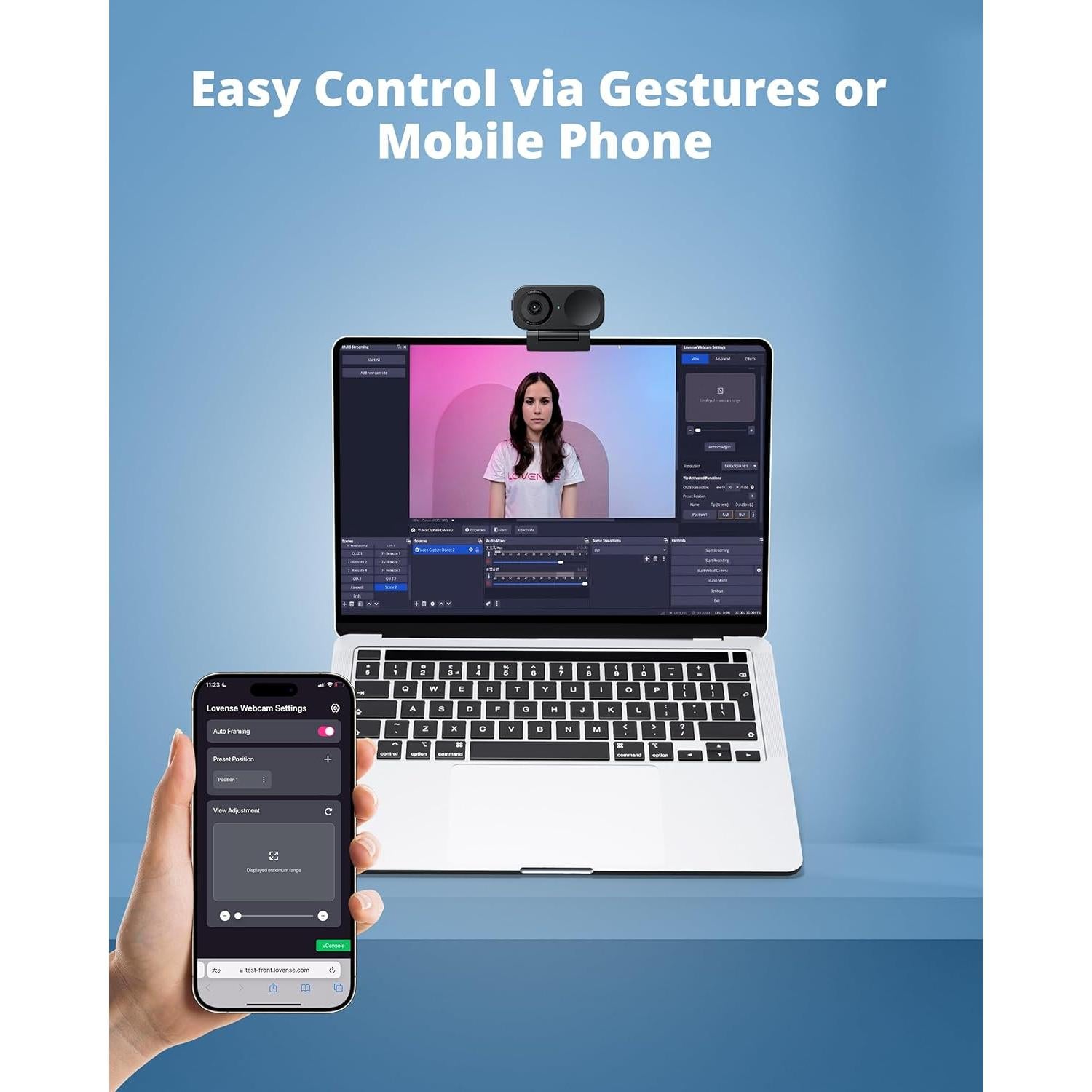 Cámara Web LOVENSE 2 4K para PC con Cancelación de Ruido
