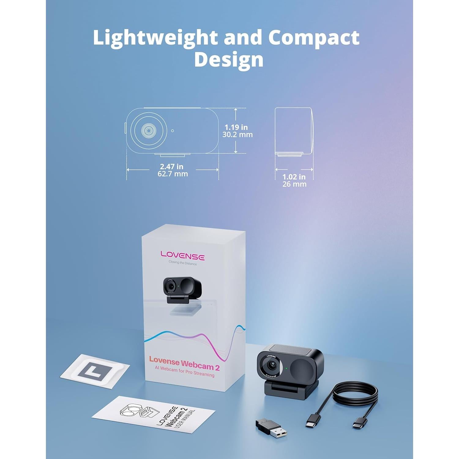 Cámara Web LOVENSE 2 4K para PC con Cancelación de Ruido