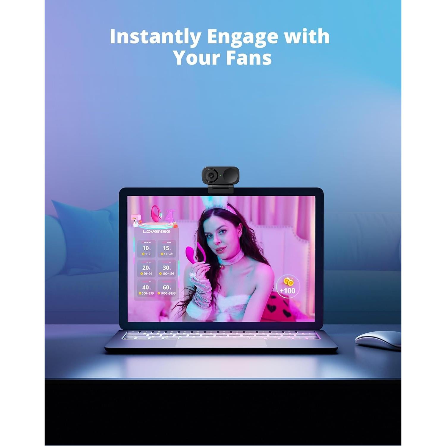 Cámara Web LOVENSE 2 4K para PC con Cancelación de Ruido