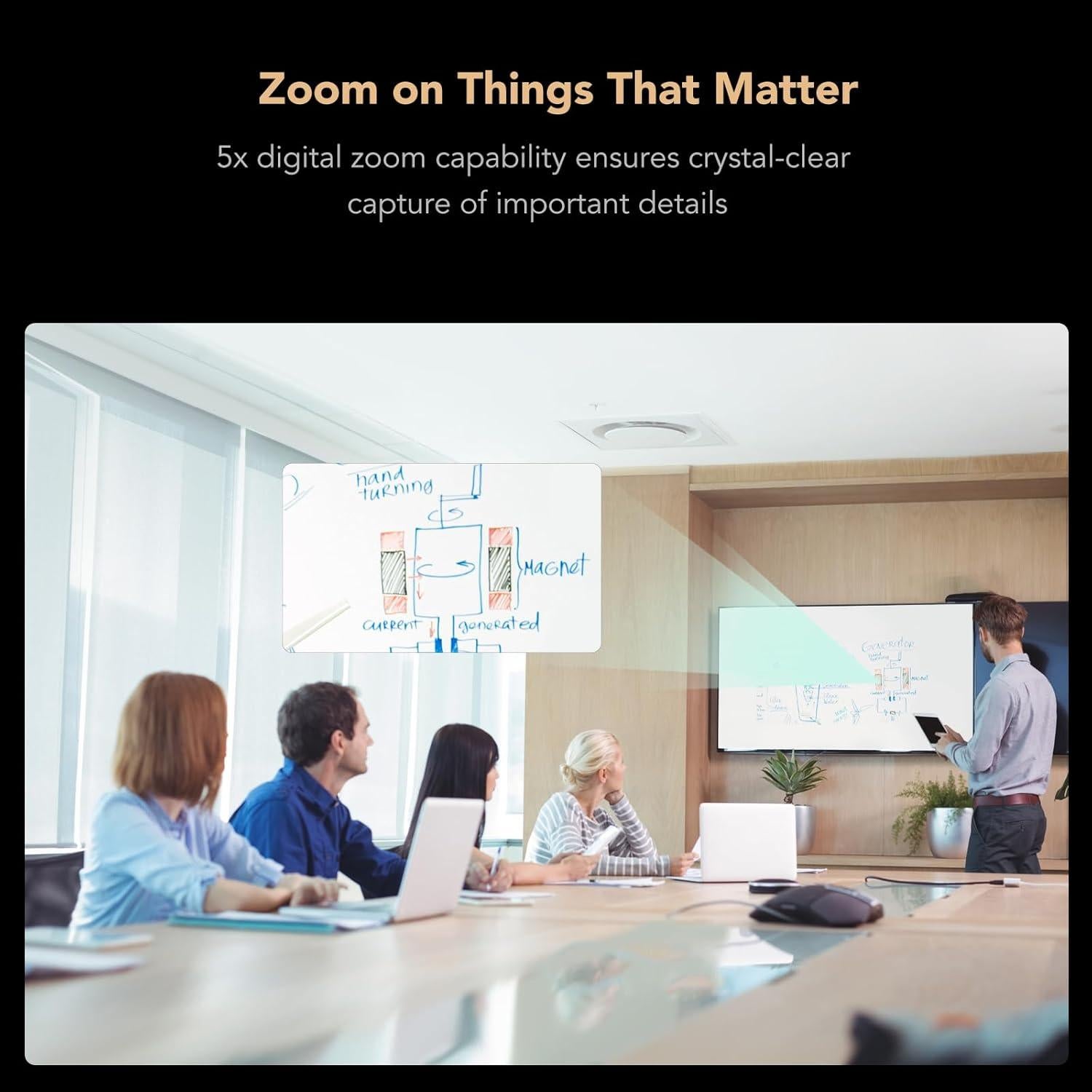 Cámara Web de Conferencia NUROUM C46 4K con Micrófono y Altavoz