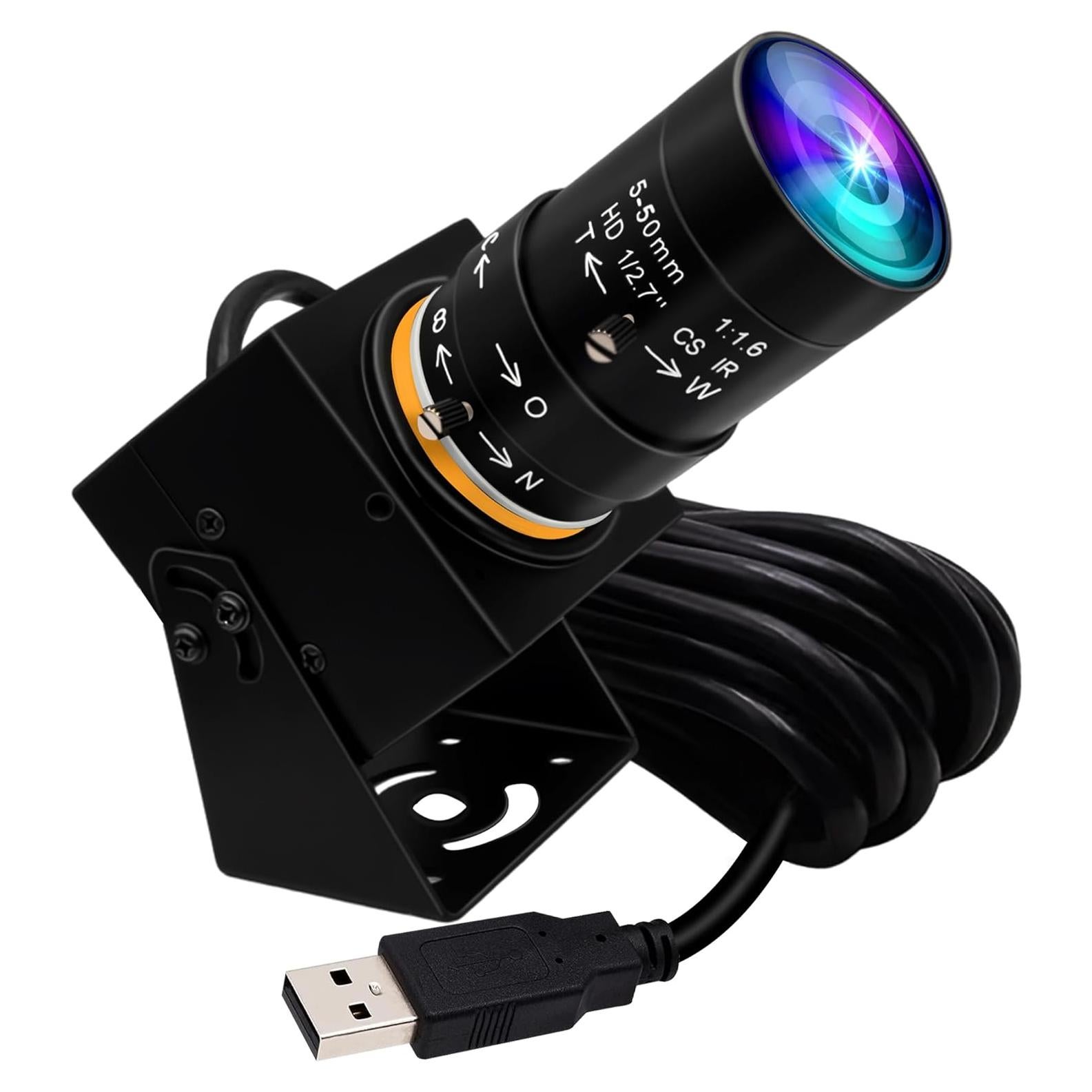 Cámara Web USB ELP 5MP 10X Zoom 1440P Alta Velocidad