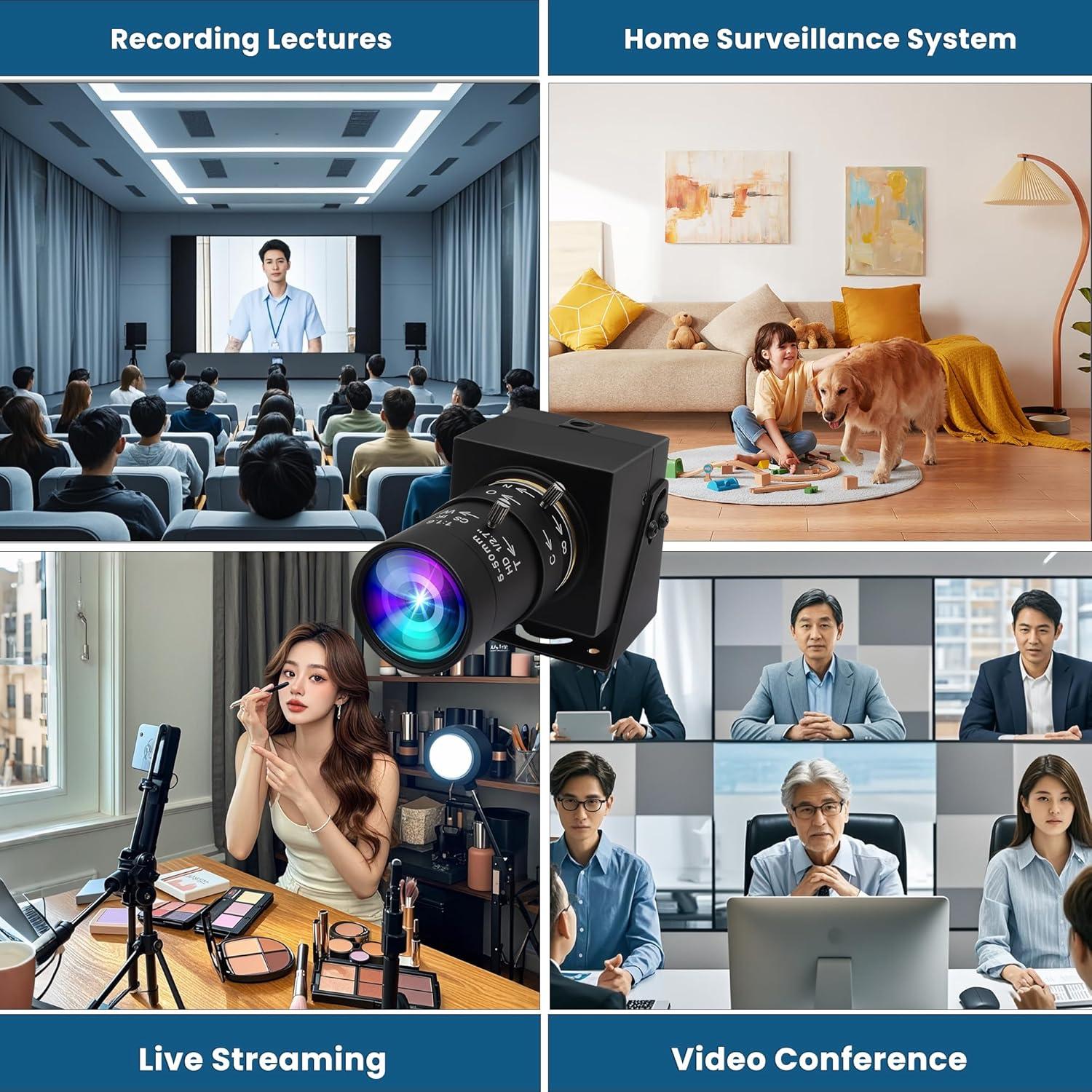 Cámara Web USB ELP 5MP 10X Zoom 1440P Alta Velocidad