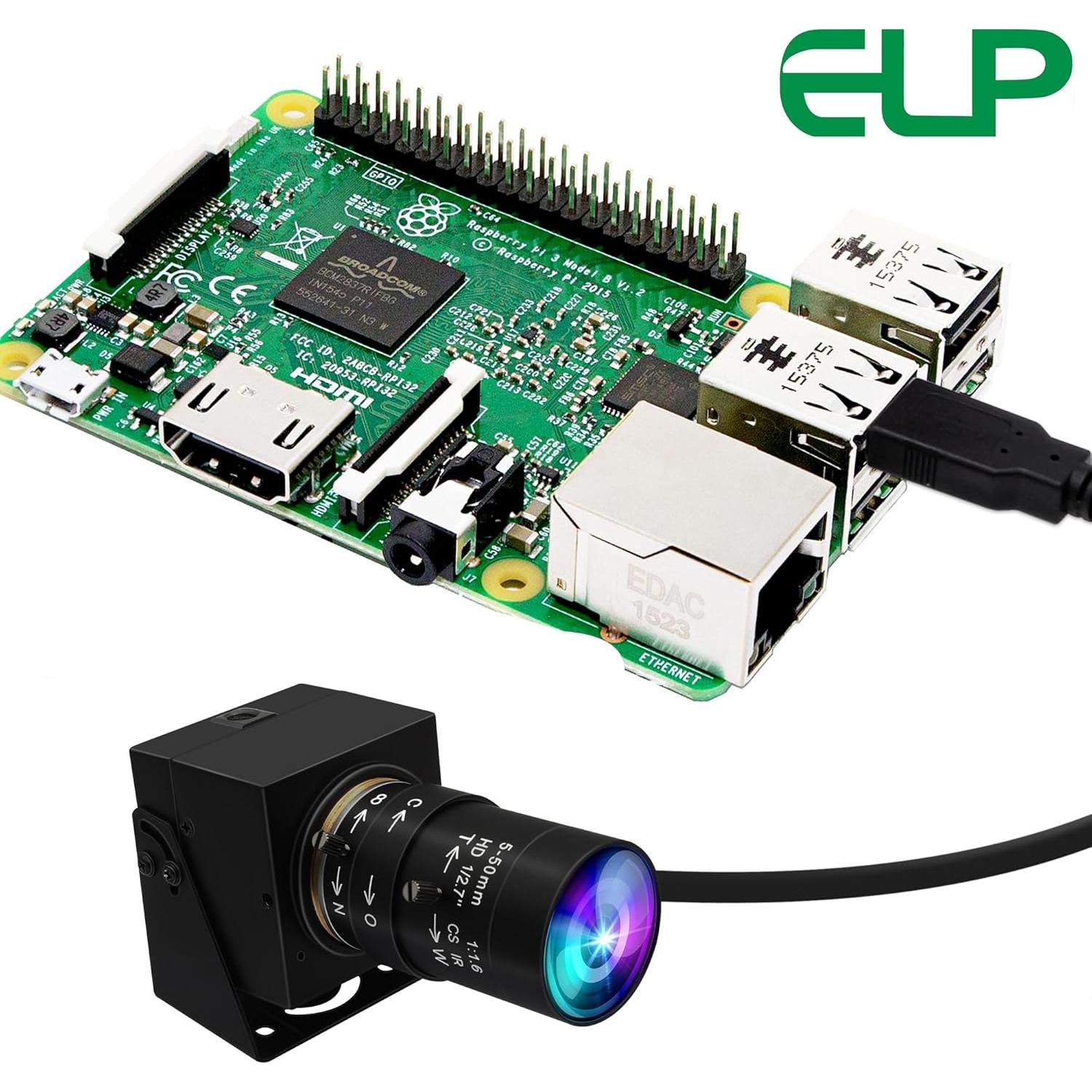 Cámara Web USB ELP 5MP 10X Zoom 1440P Alta Velocidad