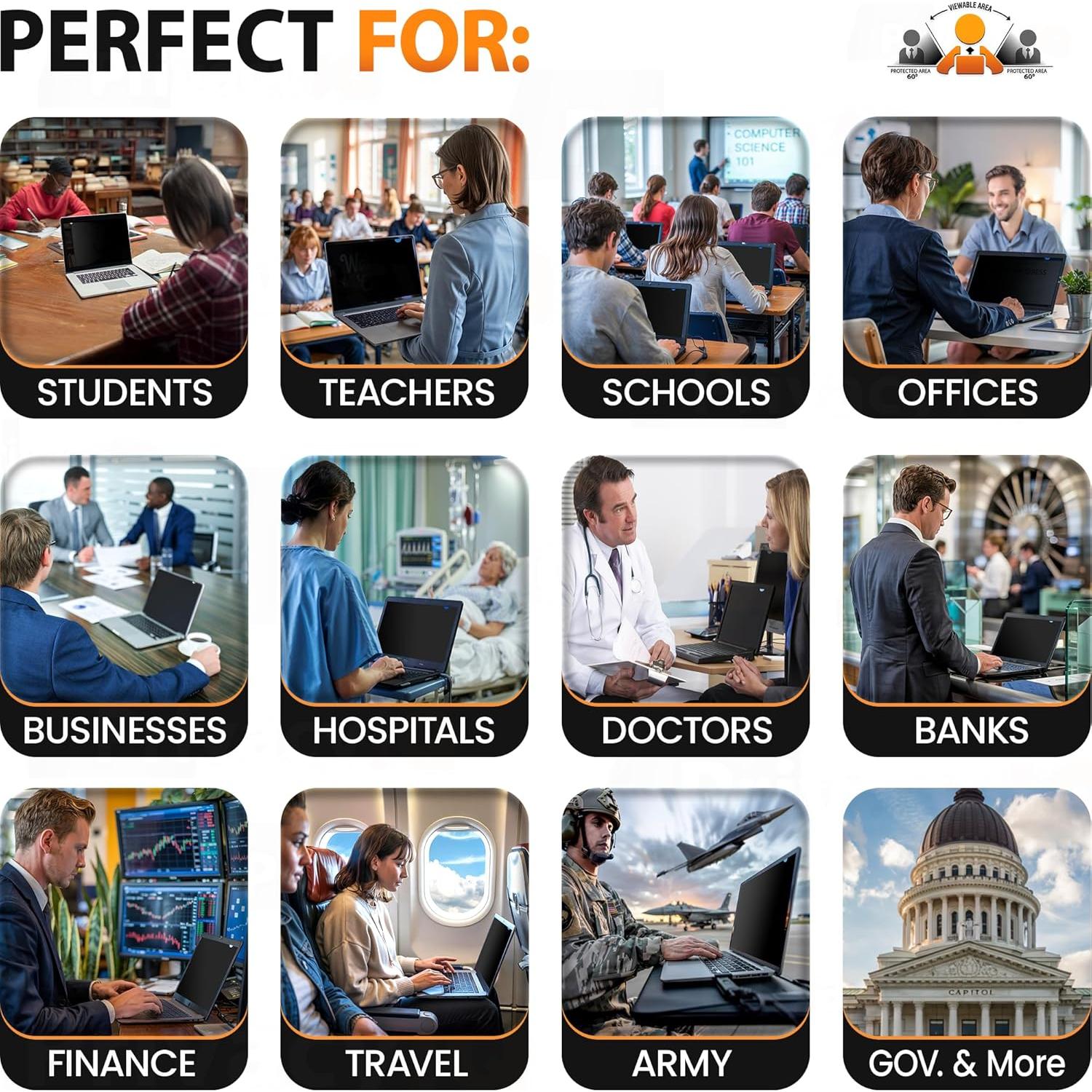 Filtro de Privacidad IQ 14" Antirreflejo 16:9 (2 Paquete)