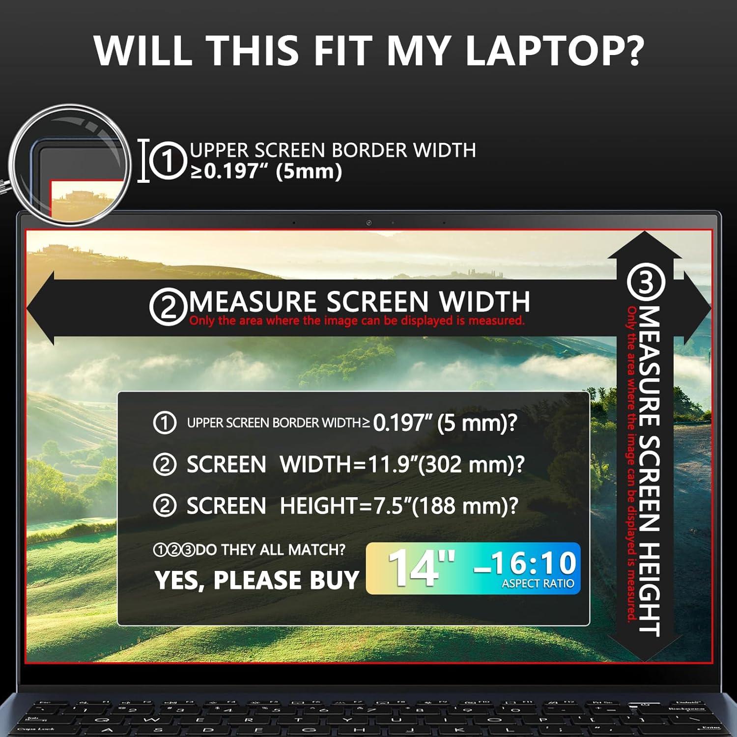 Pantalla de Privacidad Magnética FILMEXT 14" 16:10 Anti-reflejo