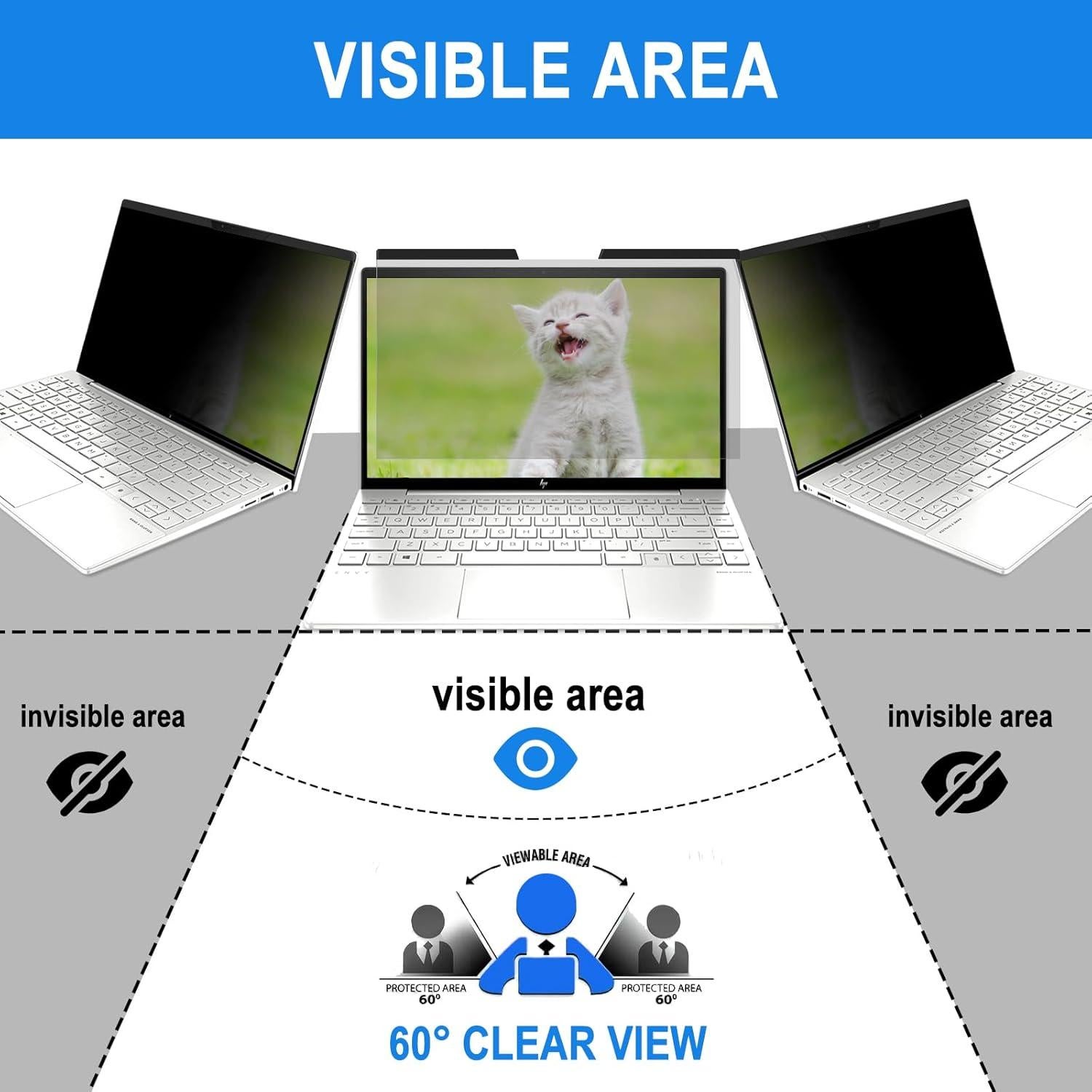 FILMEXT Pantalla de Privacidad 15.6" Antirreflejo y Bloqueo Luz Azul
