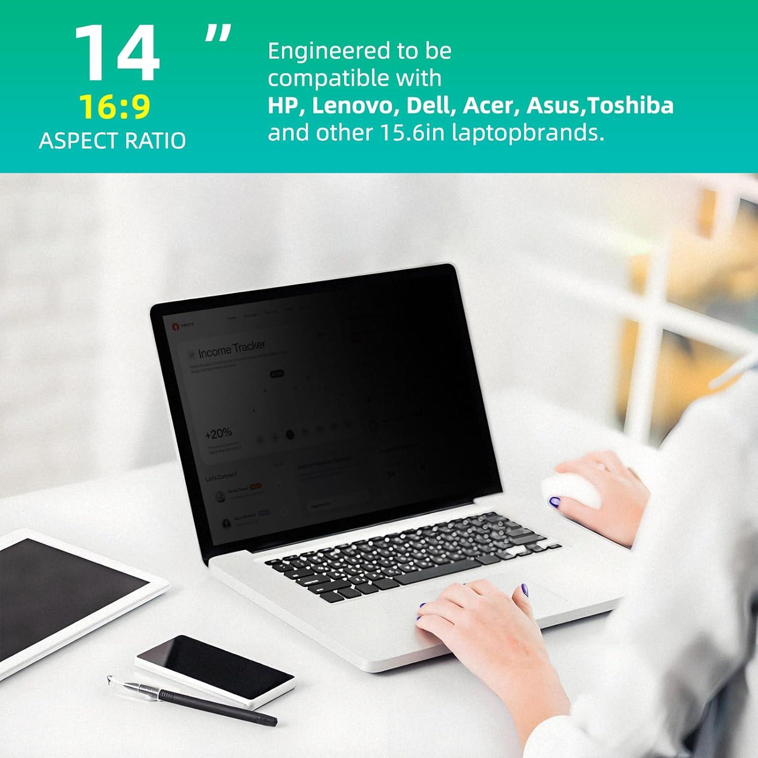 Protector de Pantalla Privada 14" ARAHFUN Anti Rayones Mate Brillante