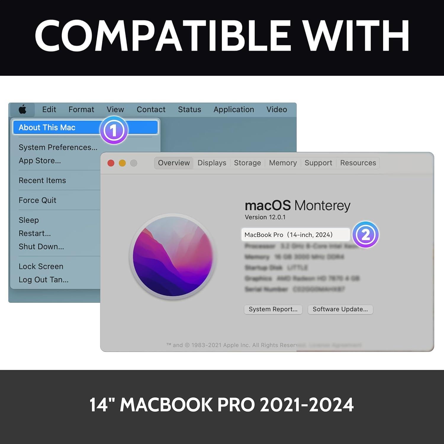 Pantalla de Privacidad Magnética 360° Peslv para MacBook Pro 14"