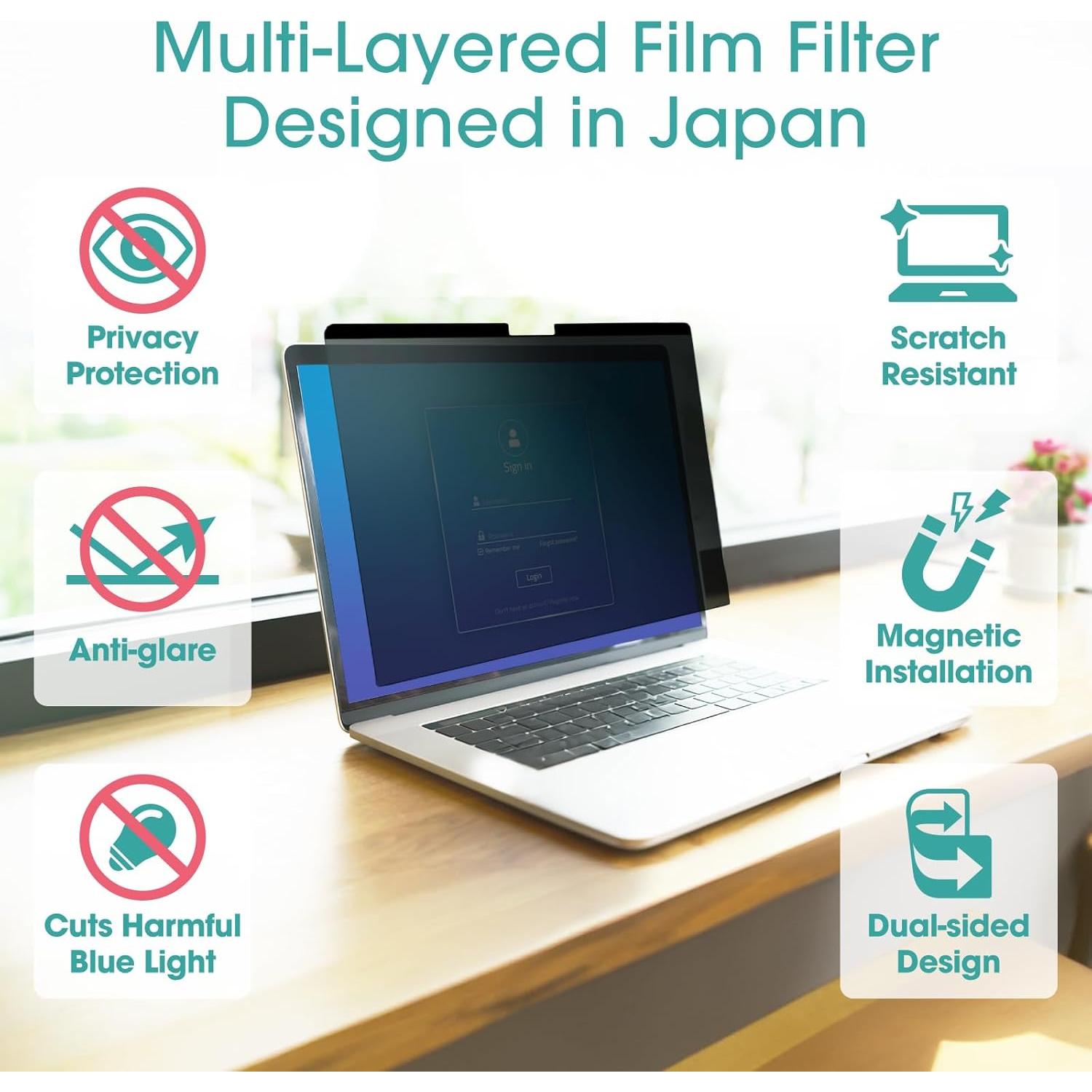 Filtro de Privacidad Magnético Bellemond 14" 16:10 Anti-Reflejo