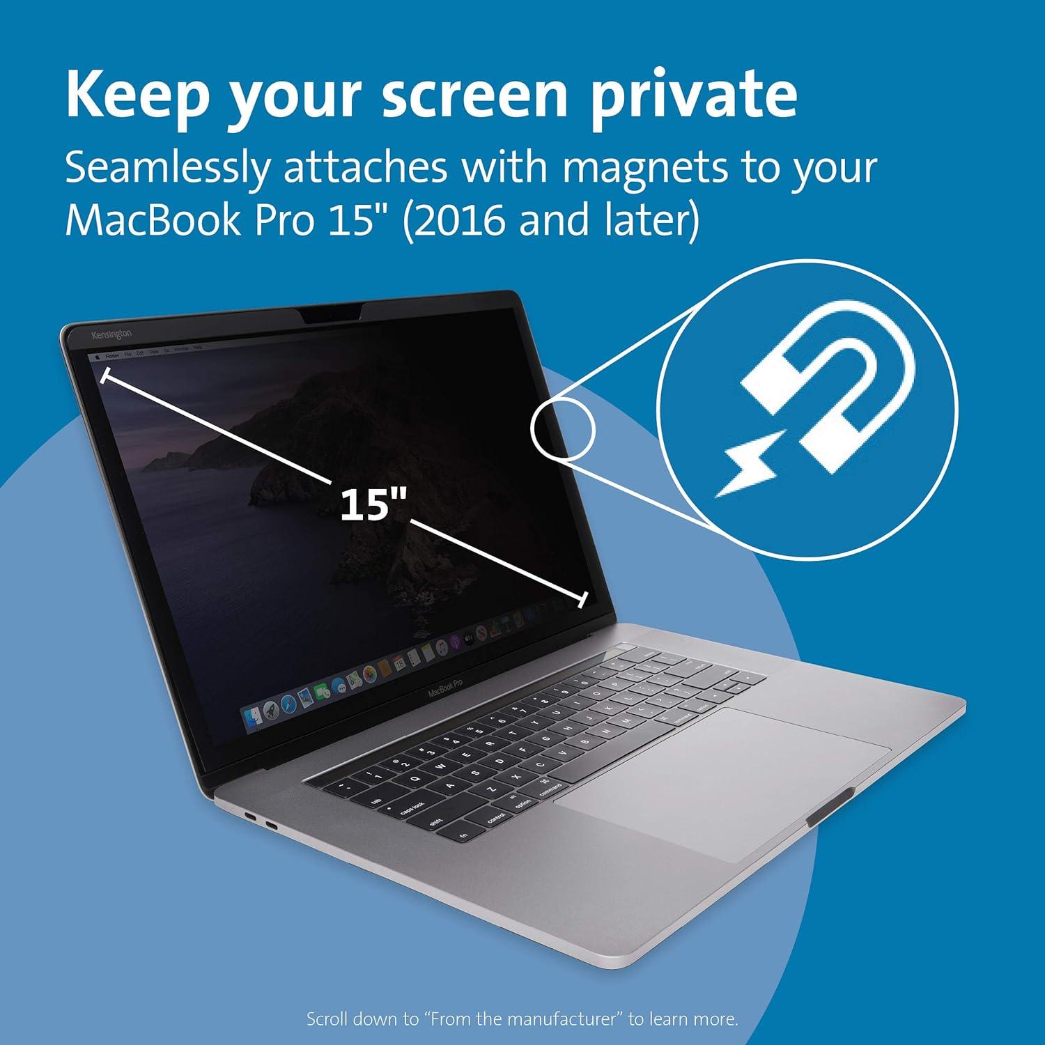Pantalla de Privacidad Magnética Kensington MP15 para MacBook Pro 15" 2016-2019