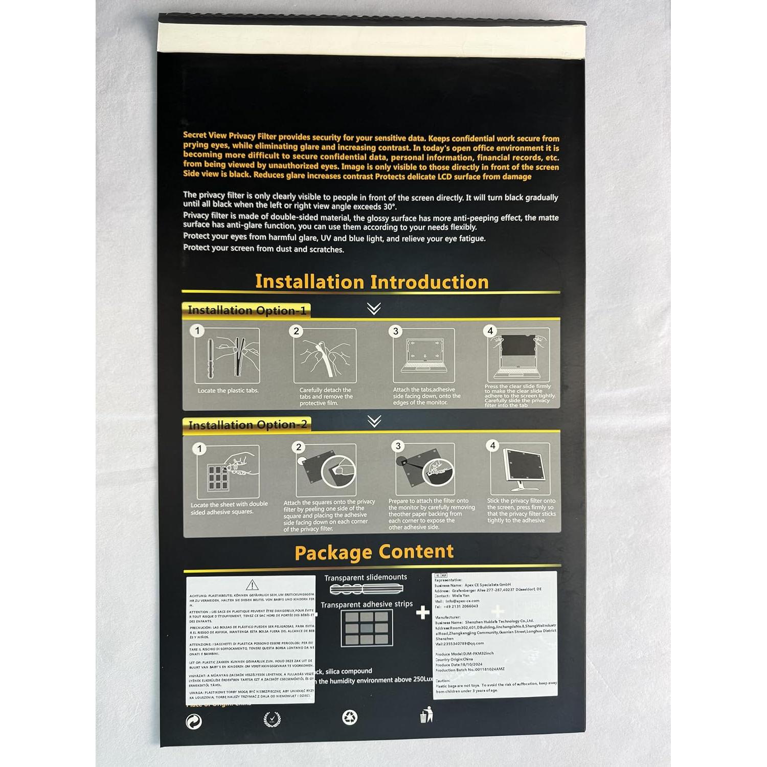 Filtro de Pantalla Privada DEJIMAX 32" Curvo 16:9 Anti-reflejo