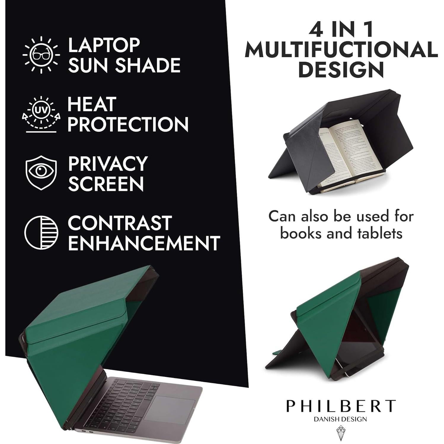 Capota de Sol para Laptop 4-en-1 Lux - Verde 15-16"