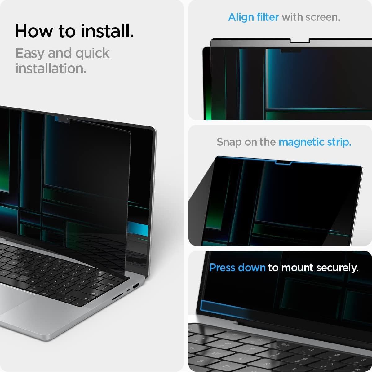Filtro de Privacidad Spigen SafeView para MacBook Pro 14"