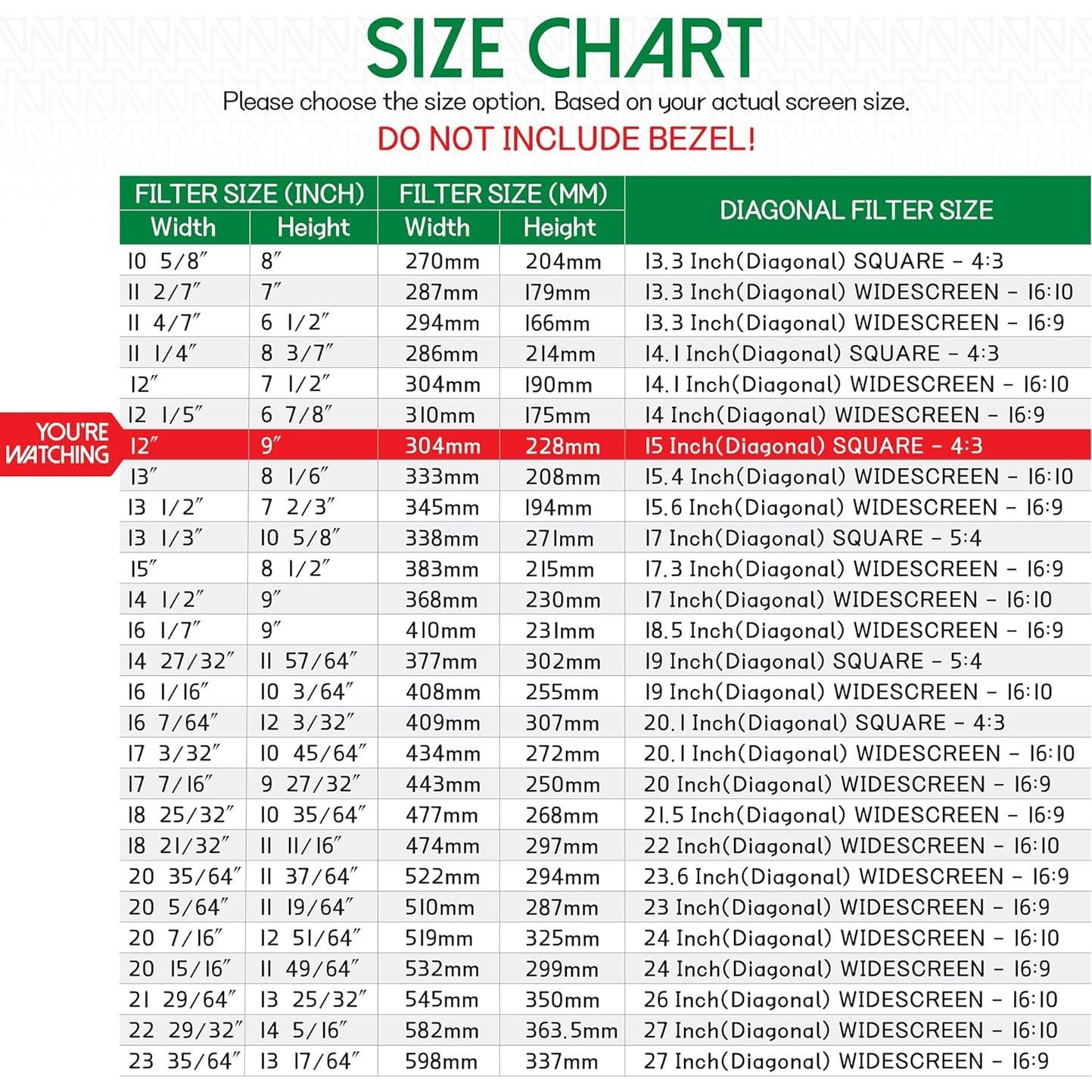 Filtro de Pantalla de Privacidad ANBAC 15" Antirreflejo UV