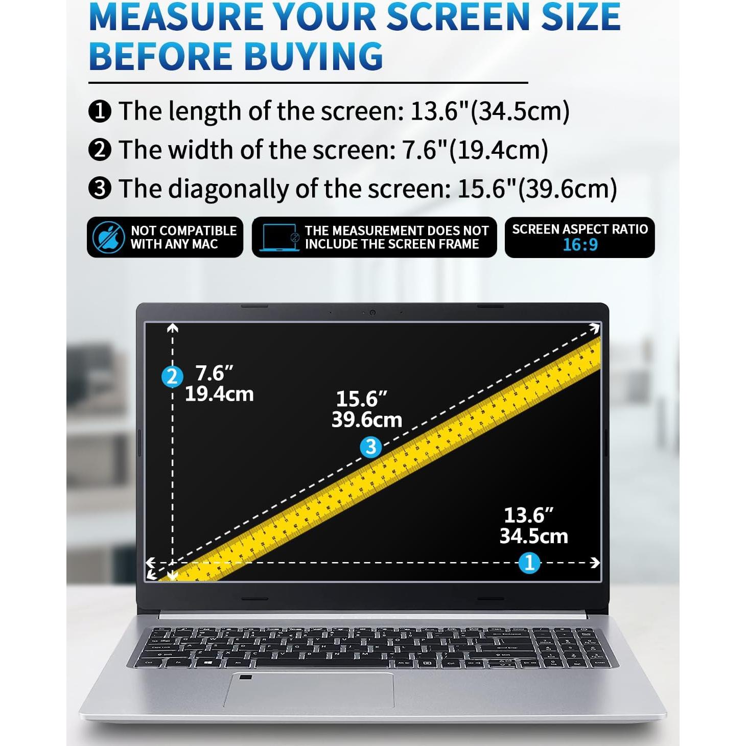 Protector de Pantalla F FORITO 15.6" Antirreflejo y Anti Luz Azul