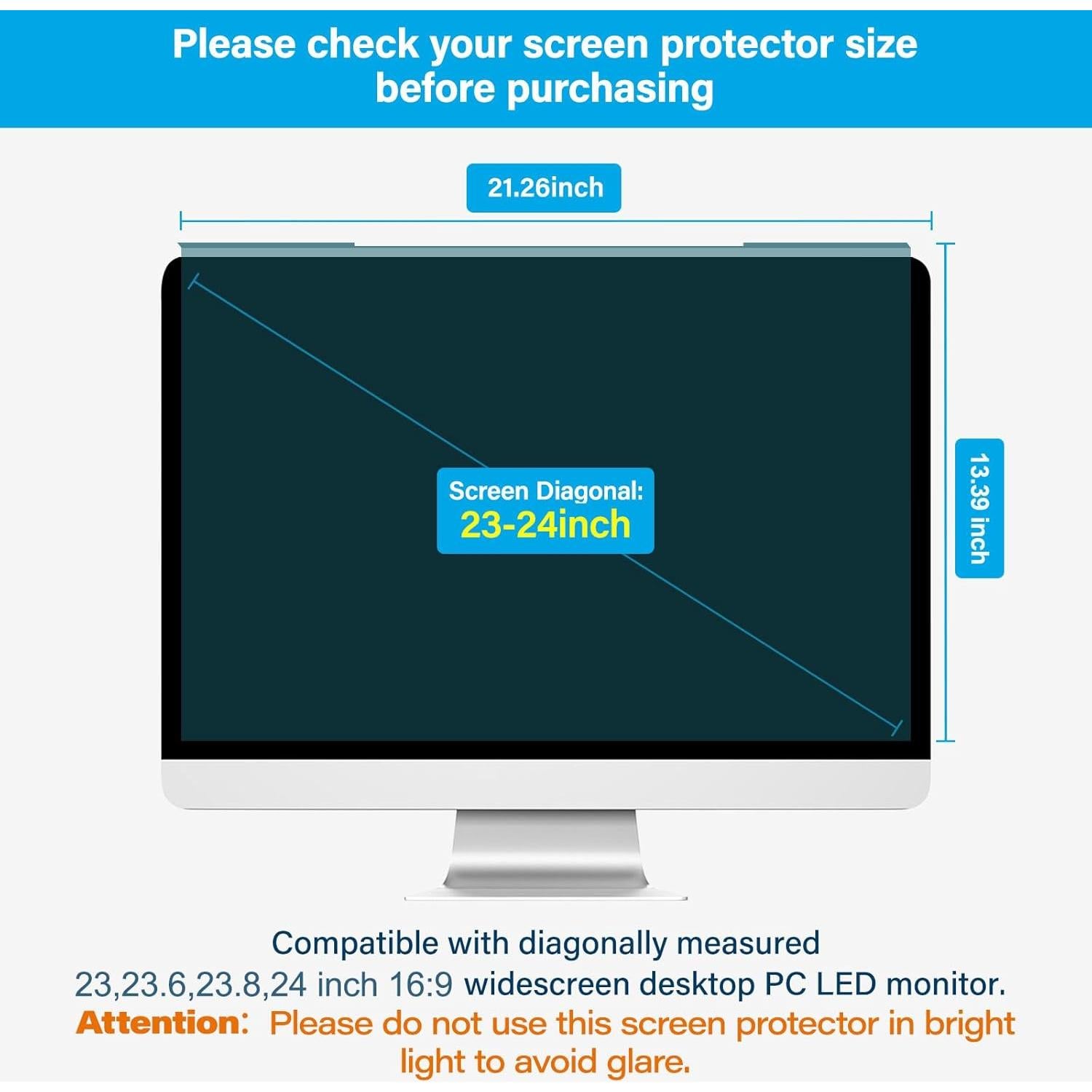 Protector de Pantalla MOSISO 54x34 cm Anti-UV 23-24"