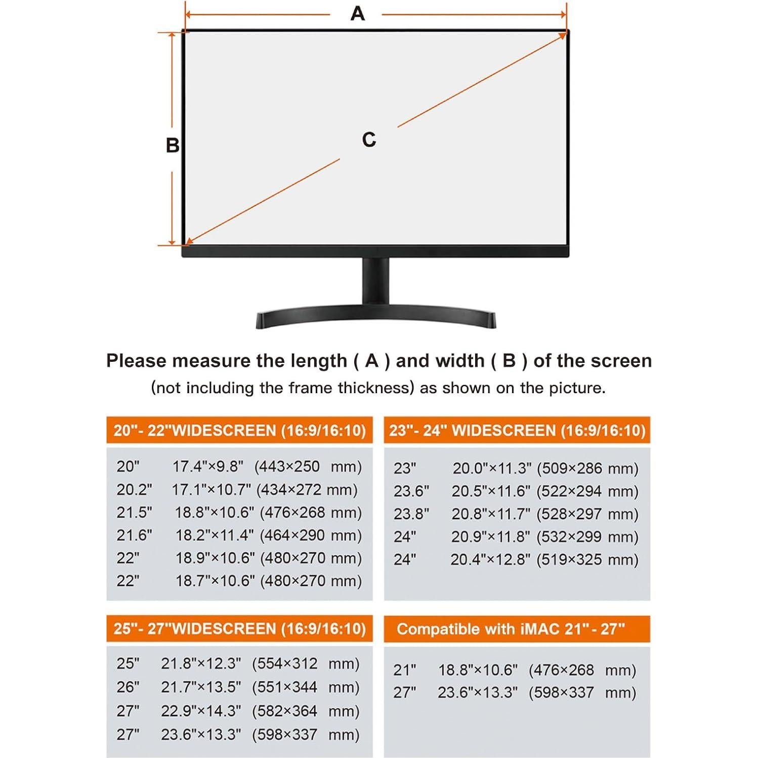 Protector de Pantalla MOSISO 54x34 cm Anti-UV 23-24"