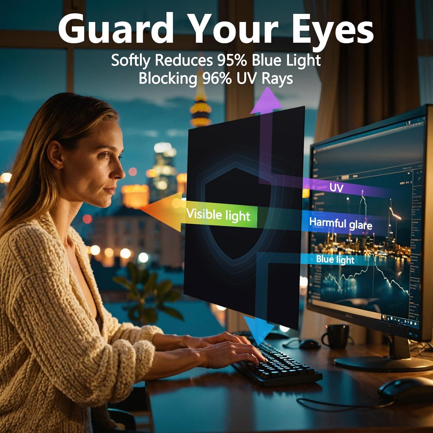 Filtro de Privacidad Magnético JEEETINTX 23" 16:9 Anti Luz Azul