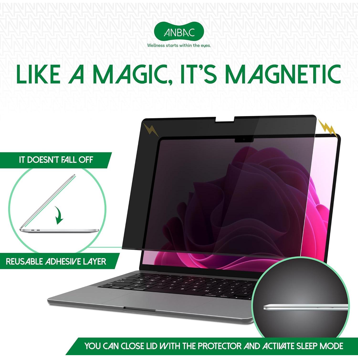 Protector de Pantalla Privada Magnético ANBAC para MacBook Pro 14"