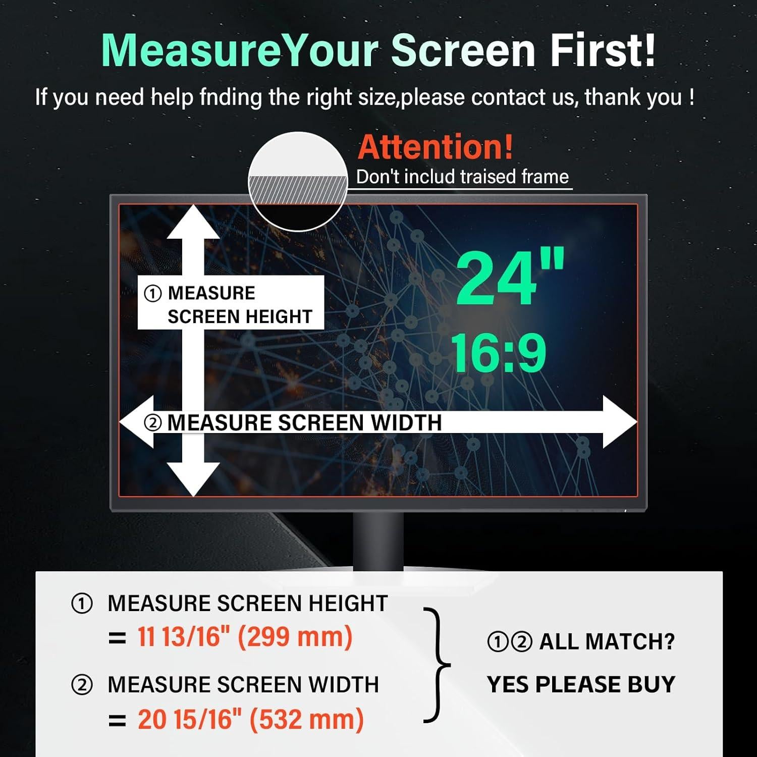 Pantalla de Privacidad Magnética 24" Mao Yeye 2 Paquete