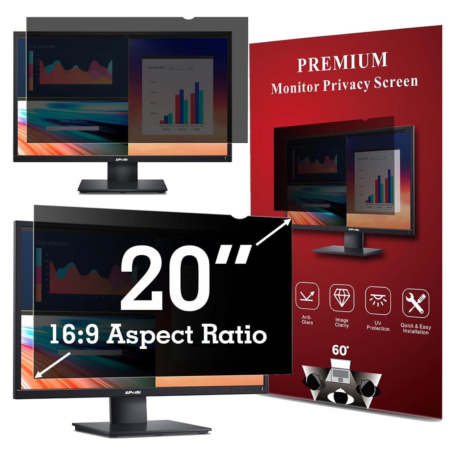 Filtro de Pantalla de Privacidad APeiSi 20" Antirreflejo 16:9