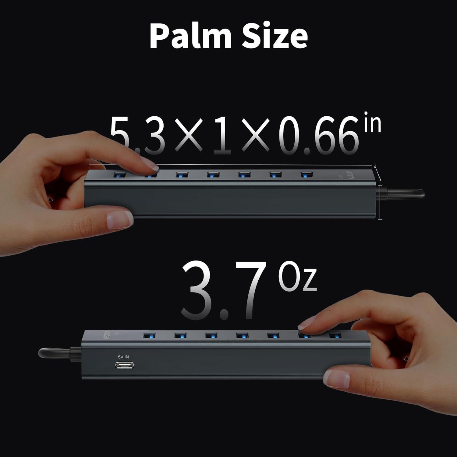 Concentrador USB 3.0 ABFCRTTW 7 Puertos Aluminio 1.2m