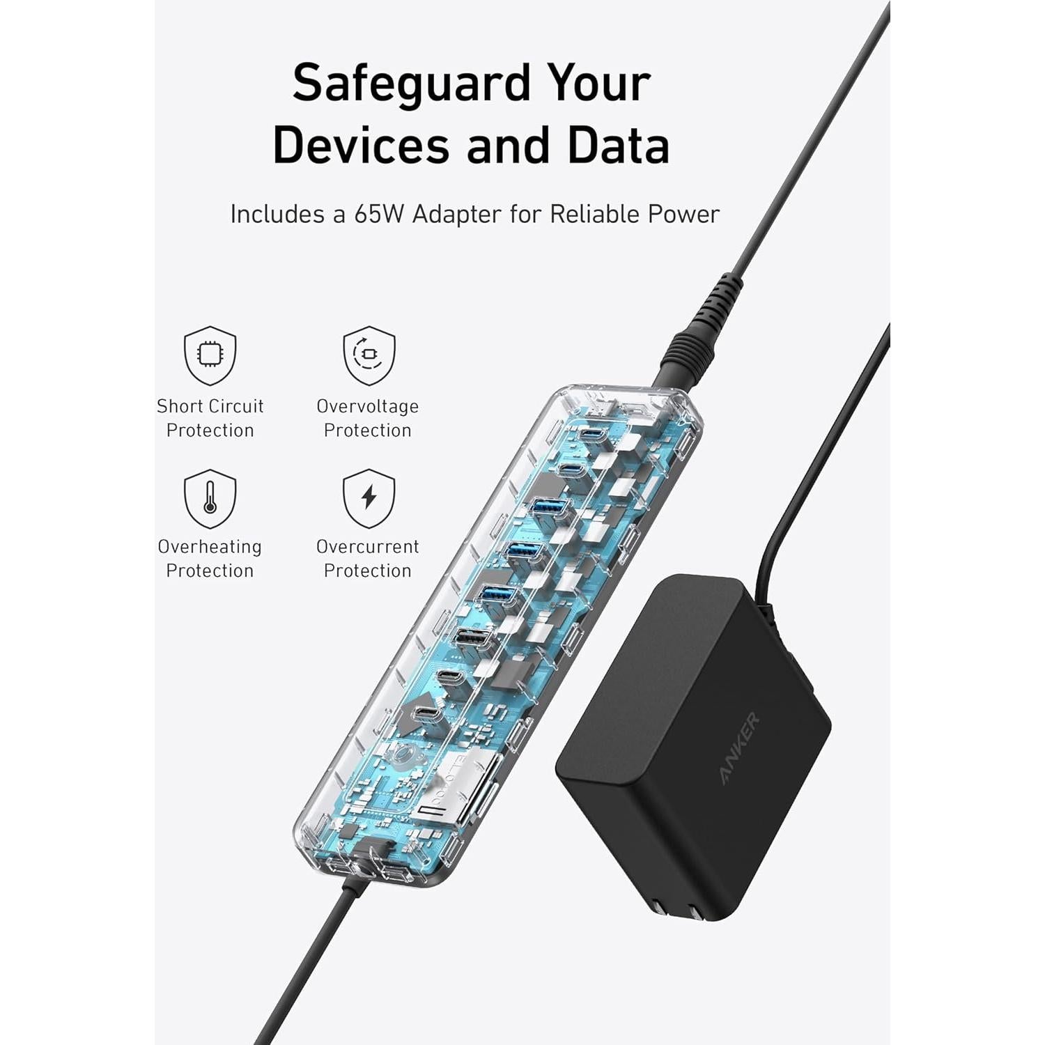 Hub USB-C Anker 11-en-1 10Gbps con 4 Puertos USB-A y USB-C