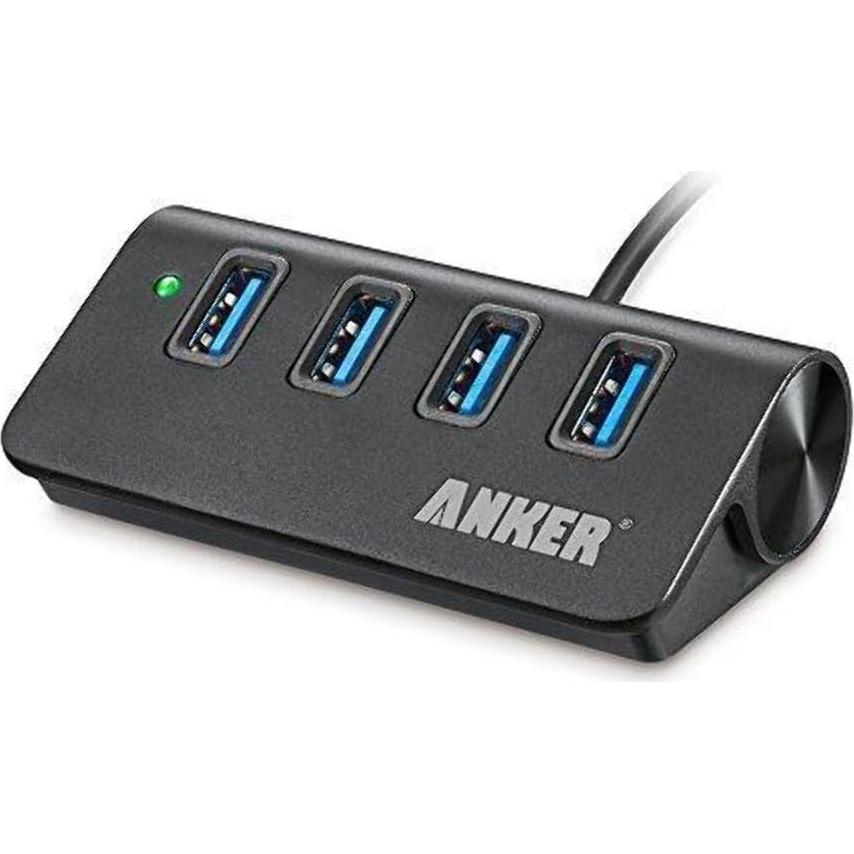 Hub USB 3.0 Anker de Aluminio 4 Puertos Portátil Negro