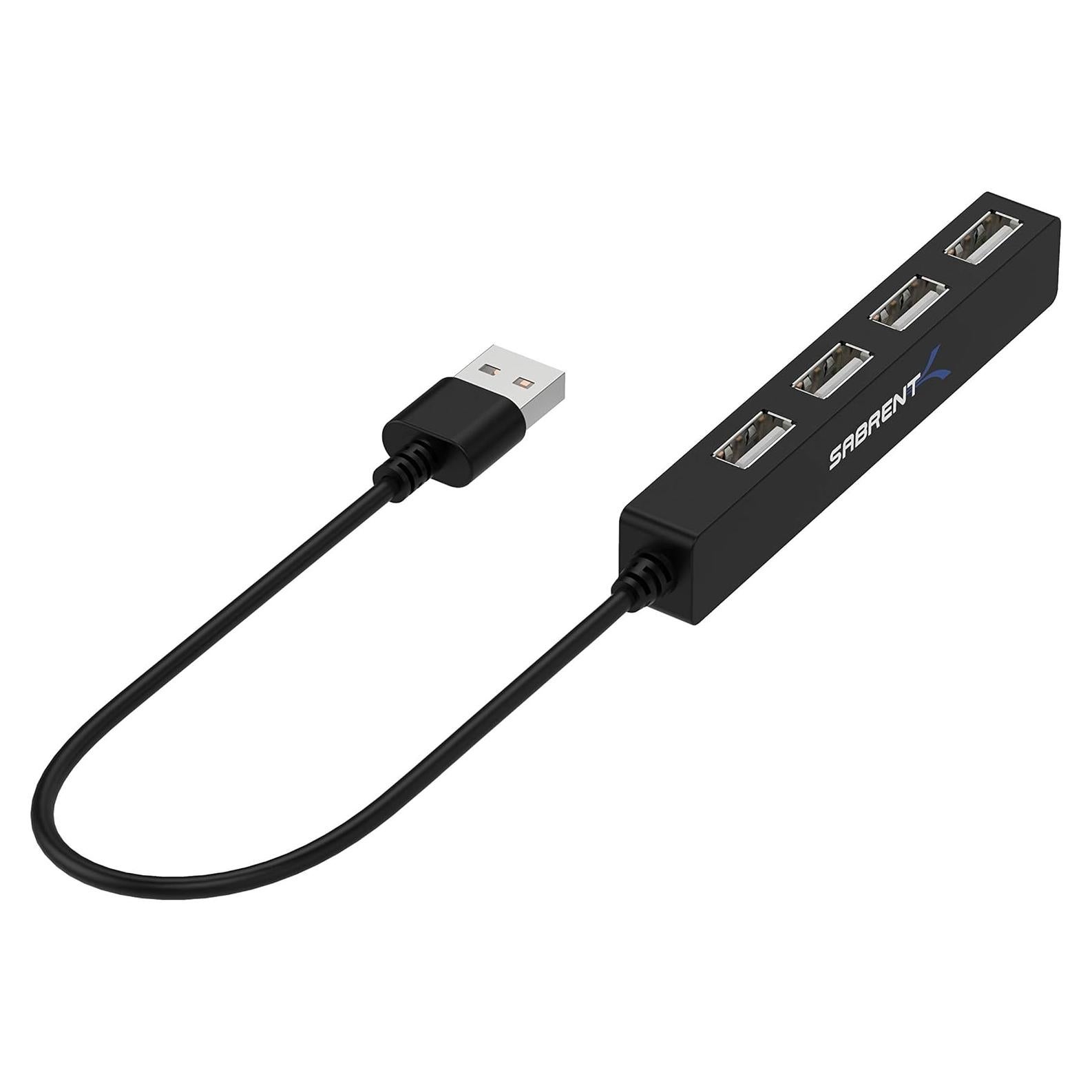 Hub USB 2.0 Sabrent HB-MCRM Portátil 4 Puertos 480 Mbps