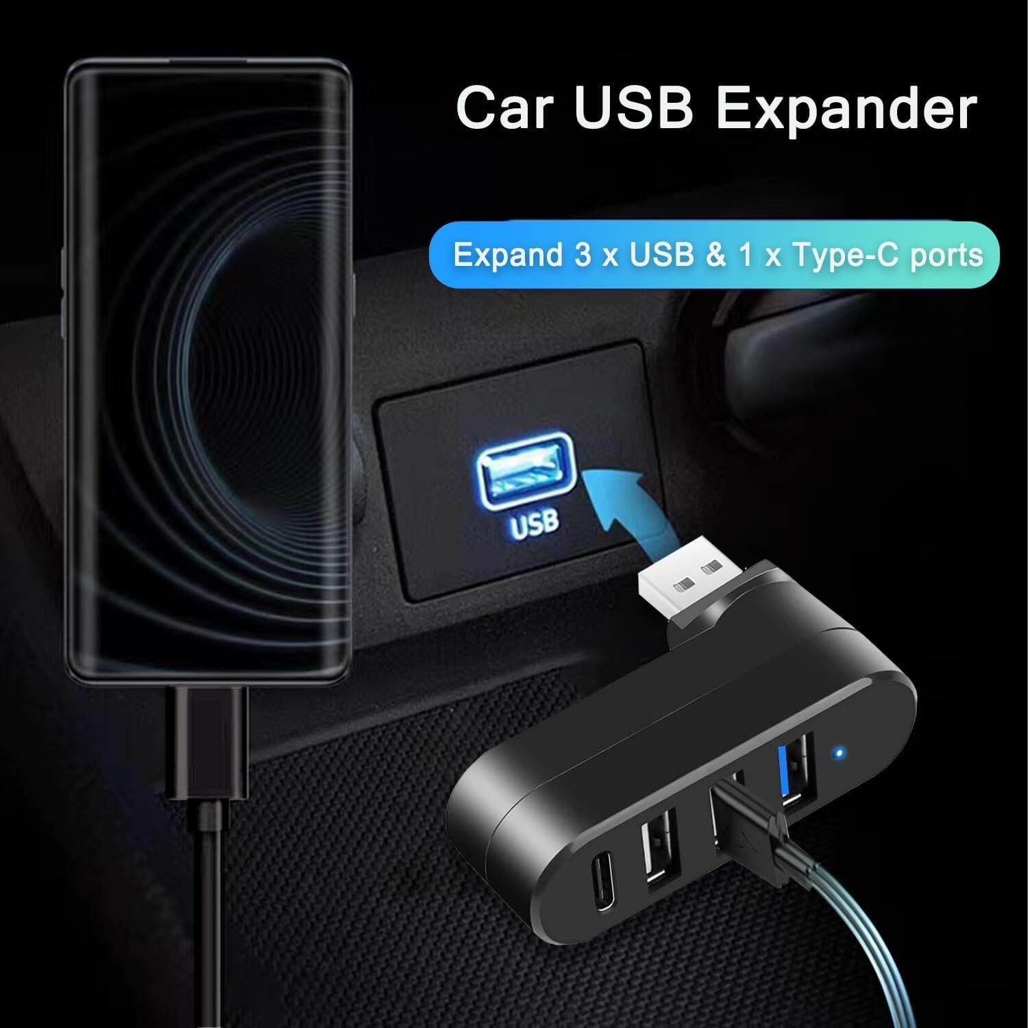 Hub USB 3.0 Vienon de 4 Puertos con USB-C y Rotación