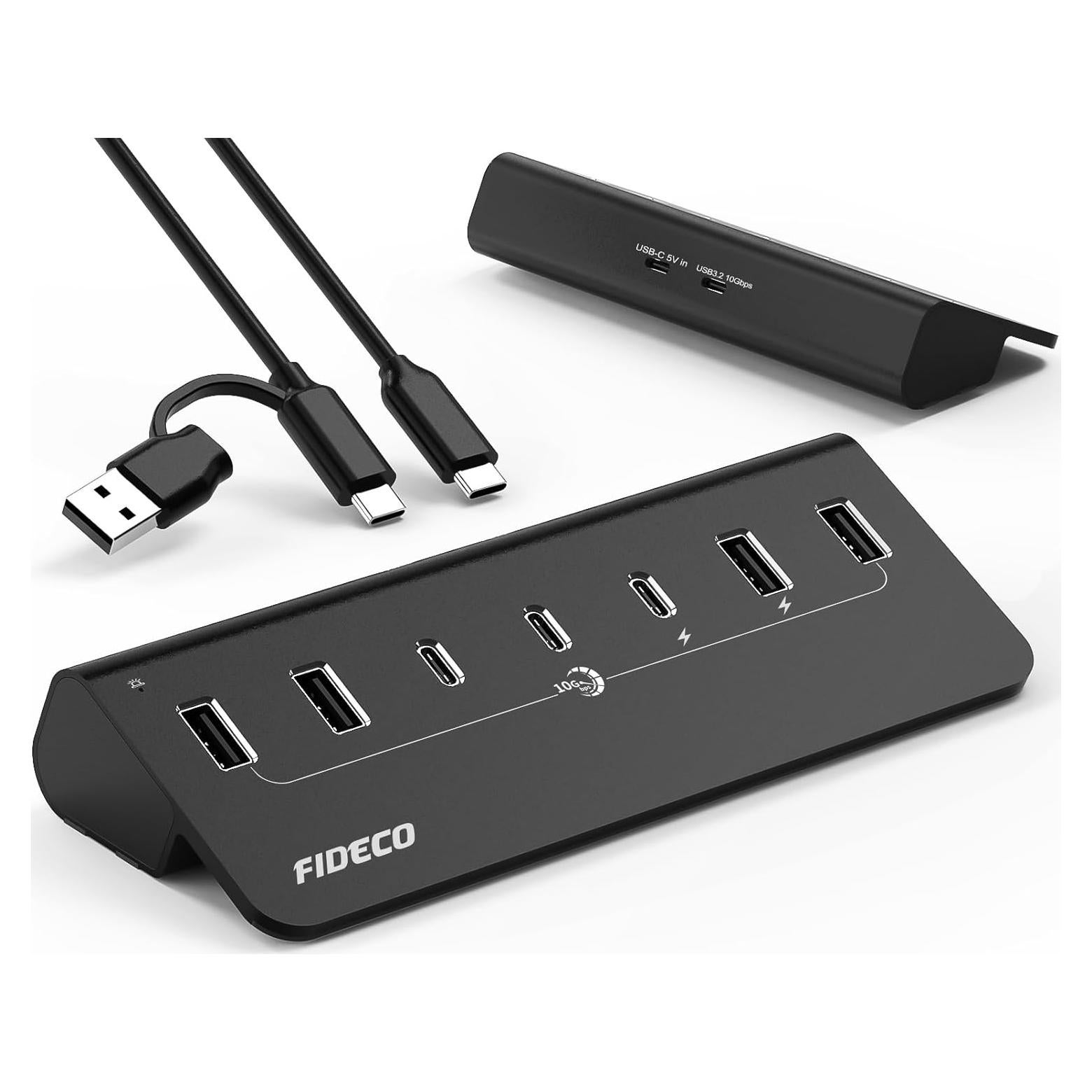 Hub USB 3.2 FIDECO de 7 Puertos con Carga BC1.2