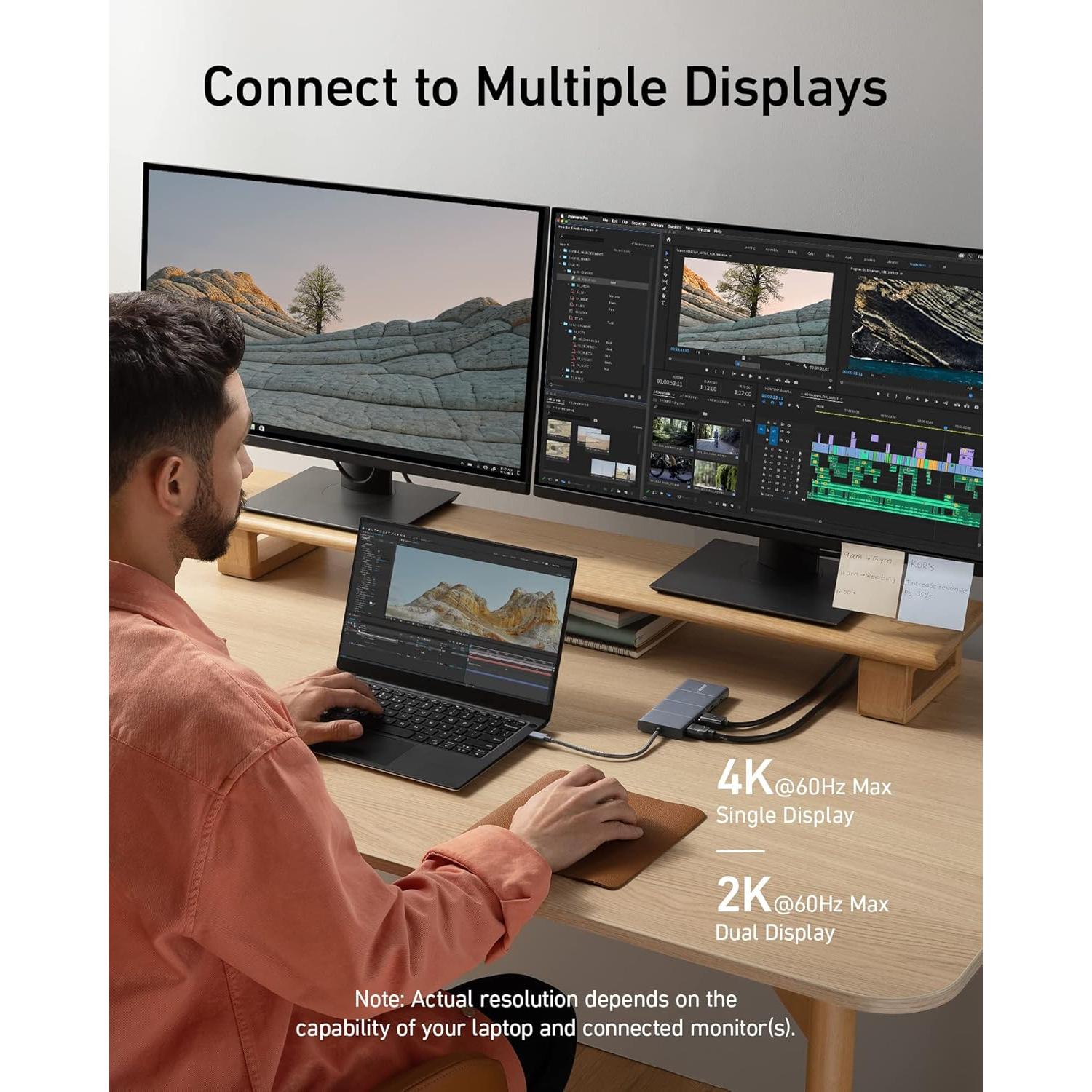Hub USB-C Anker 11-en-1 con HDMI 4K y 85W de Carga