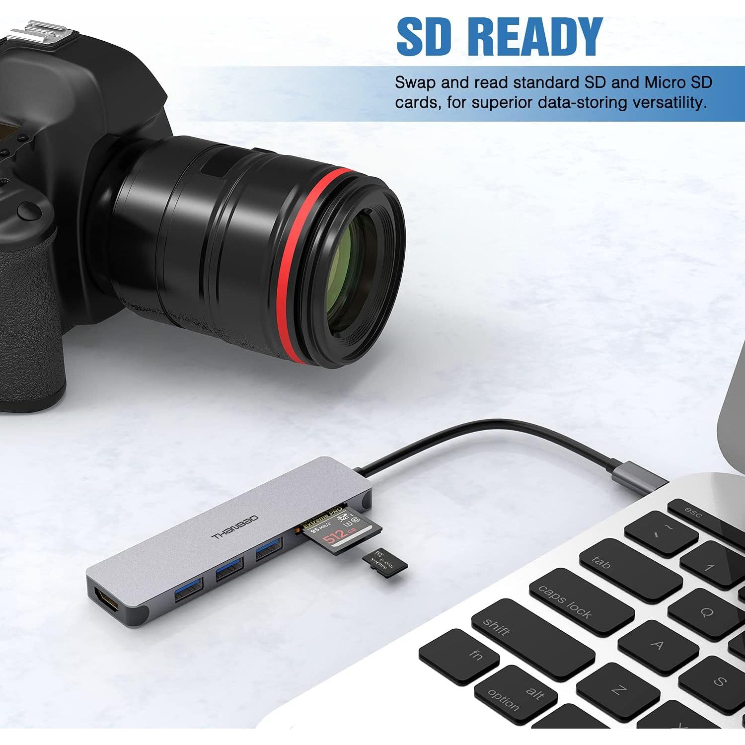 Adaptador Multiport USB C Hub ThanBao 7 en 1 HDMI 4K 3 USB 3.0