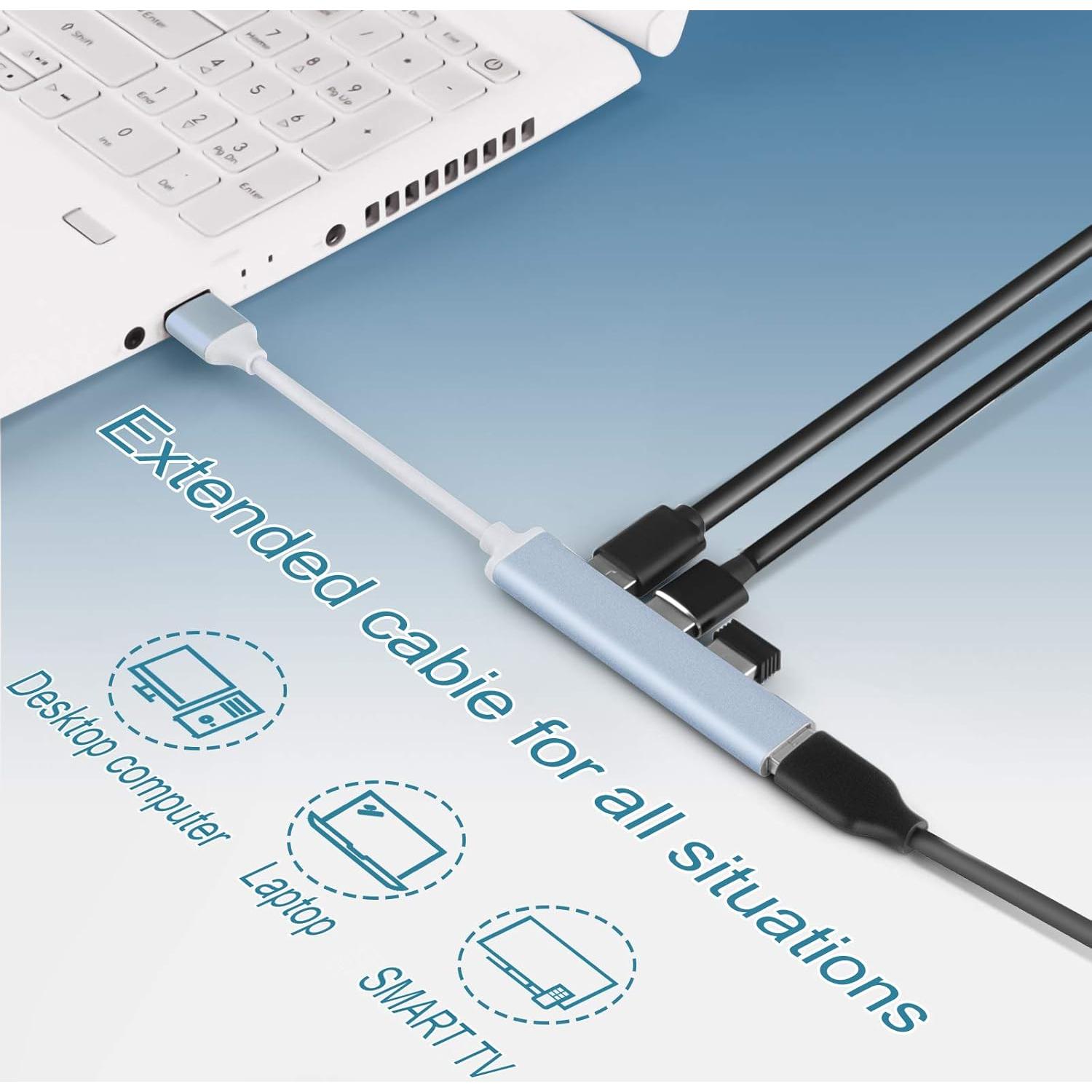 Hub USB 3.0 Jinkaoyedianzi 4 Puertos Ultra Delgado