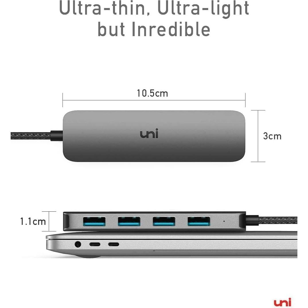 Adaptador USB C a 4 USB A uni, Hub Thunderbolt 3/4 50g
