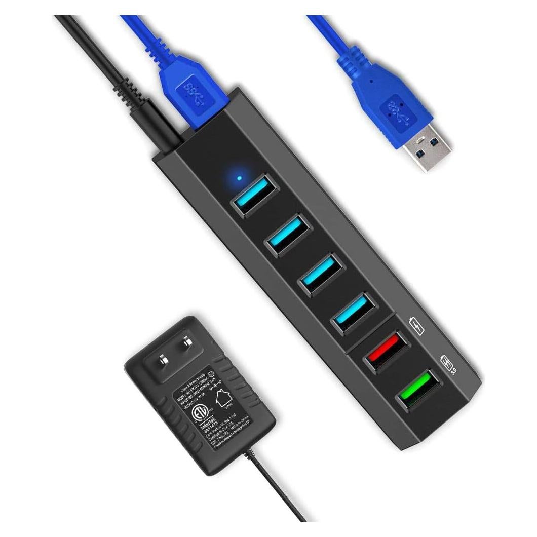 Hub USB Aiibe 6 Puertos 3.0 Alta Velocidad Carga Rápida
