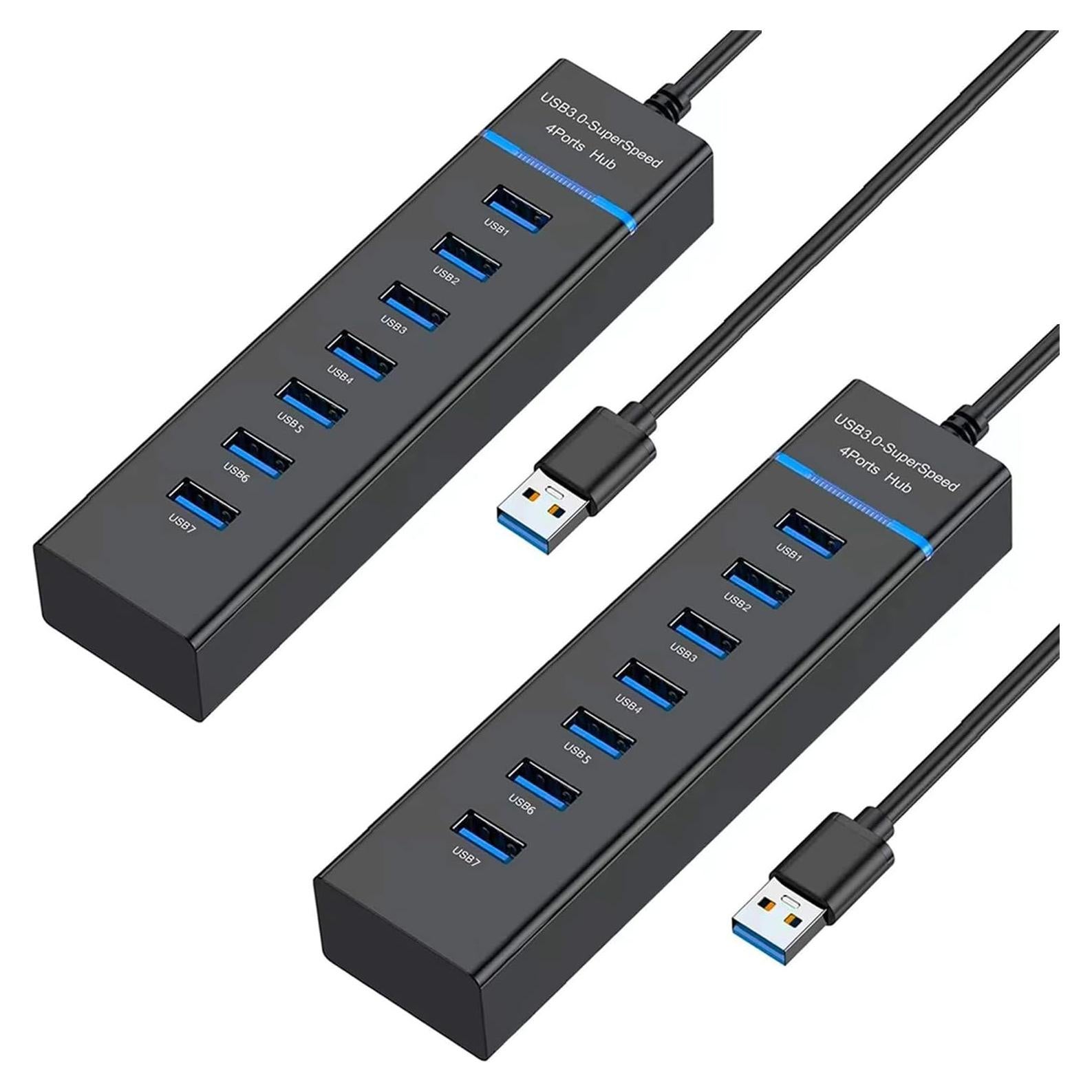 Hub USB 3.0 de 7 Puertos ukiism - Paquete de 2, 5Gbps